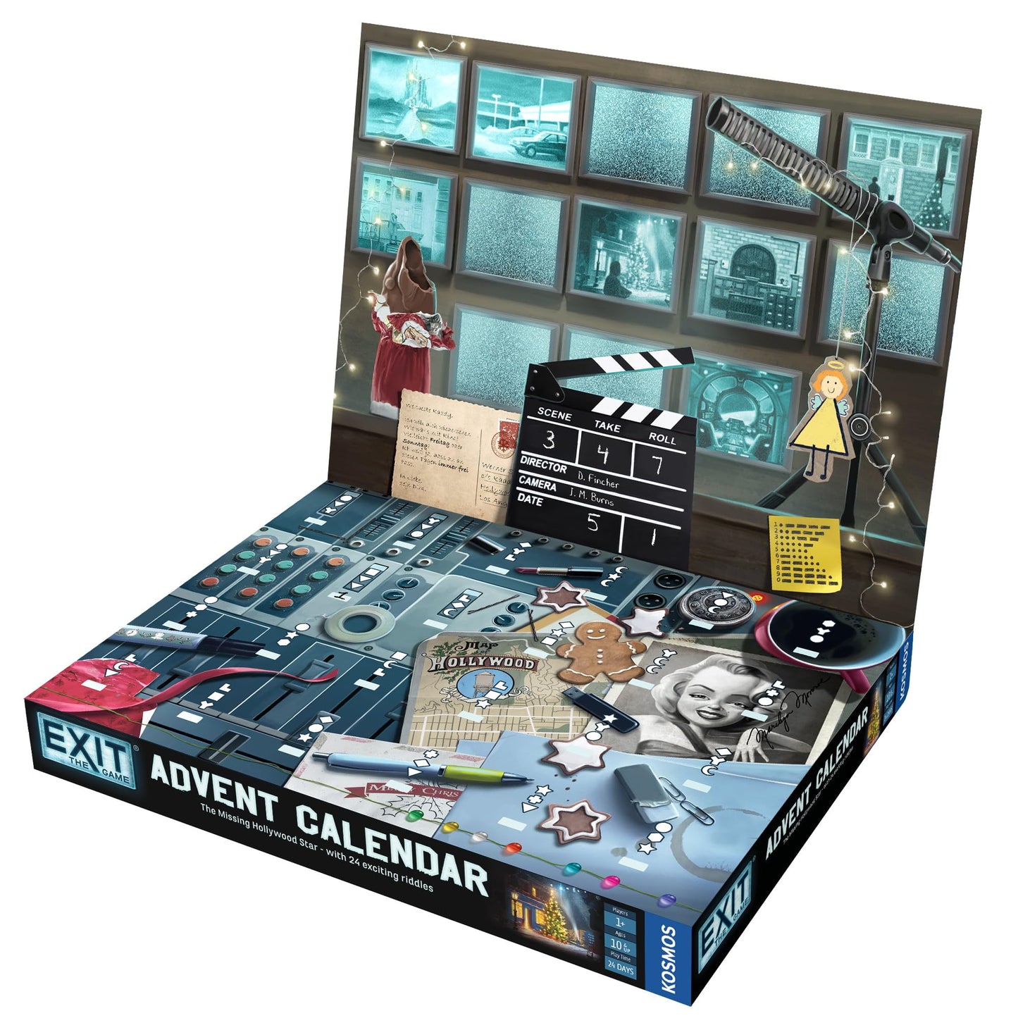 EXIT: The Game - Advent Calendar - The Missing Hollywood Star | Christmas | Calendar | Advent | Mystery Game | Family Activity | Ages 10+ - Medaid International