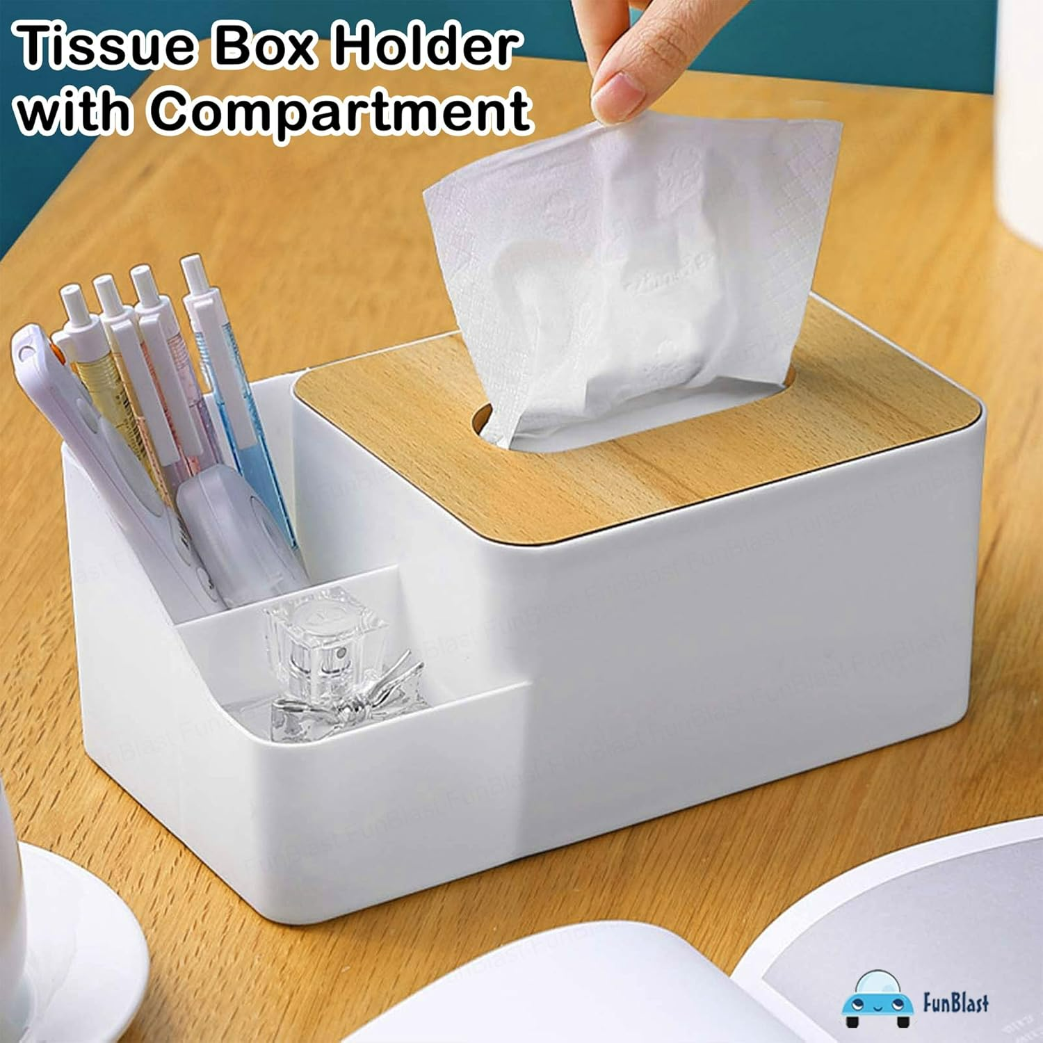 White Tissue Box ‚Äì Multi-Function Plastic Napkin Holder & Organiser - Medaid International