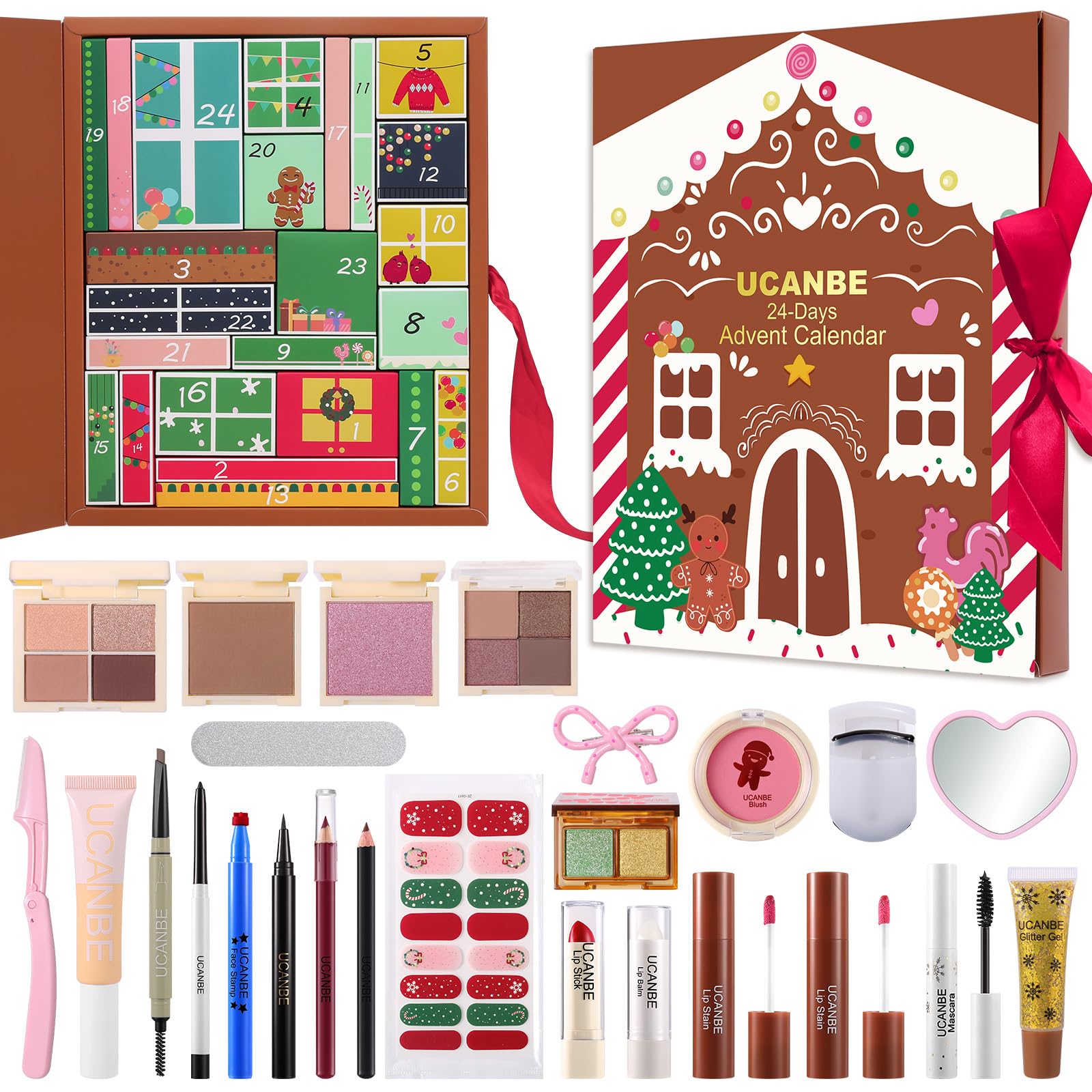 Makeup Advent Calendar 2025, 24 Days Christmas Gift Makeup Sets For Women, UCANBE 2025 Xmas Countdown Calendar Full Makeup Kits Beauty Makeup & Cosmetic For Teens, Girls Gift - Medaid International