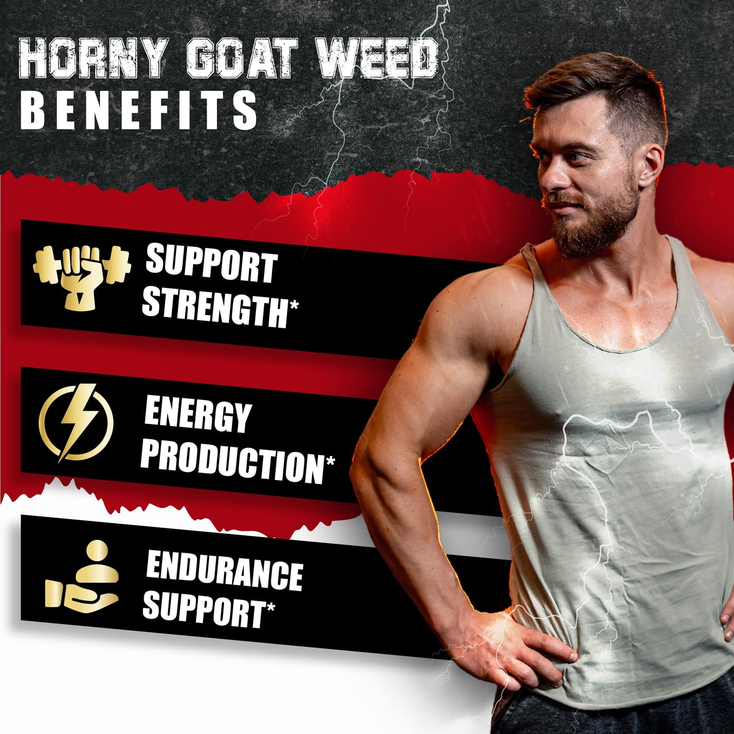 BMVINVOL Horny Goat Weed for Men - Extra Strength Supplement with Maca, Ginseng, Tribulus Terrestris, Ashwagandha - 90 Capsules - Medaid International
