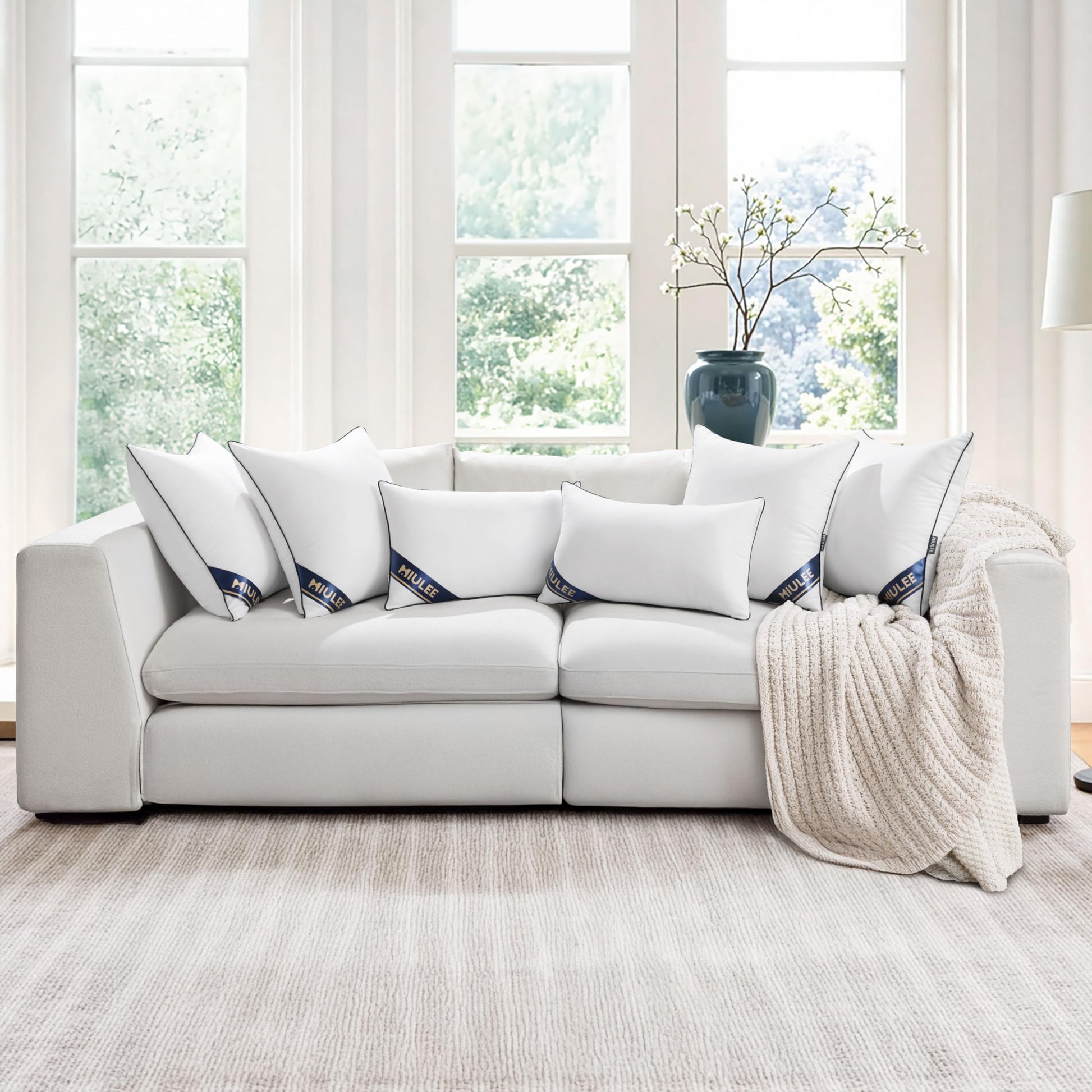 MIULEE 18x18 Pillow Inserts Set of 2 Throw Pillows 18 Inch Premium Down Alternative Pillow Inserts Decorative Pillow Stuffer for Sofa, Couch (18x18 inch, Set of 2) - Medaid International