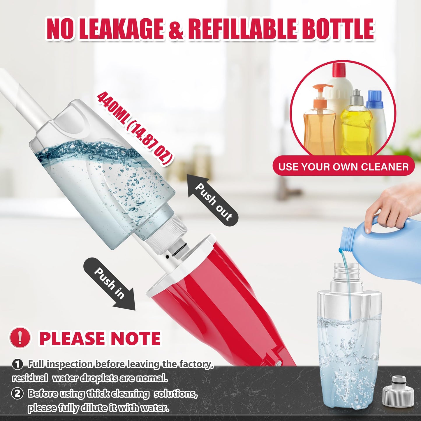 Spray Wet Mops for Hardwood Floor Cleaning: EXEGO Microfiber Dry Dust Spray Mop with 3 Washable Pads fit for Swiffer PowerMop - Wet Jet Mop Flat Floor Mops with Sprayer for Wood Laminate Ceramic Tiles - Medaid International