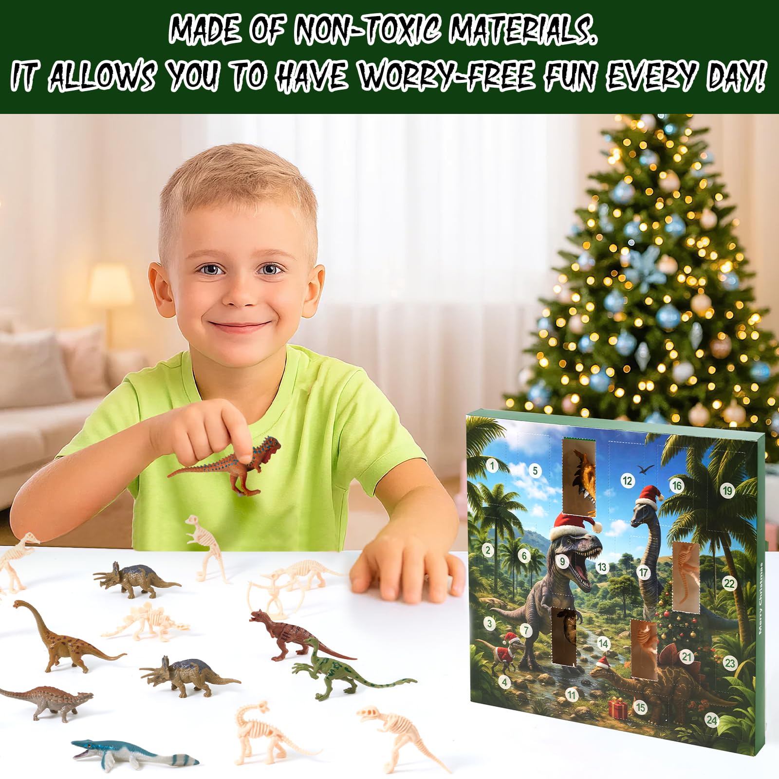 WERNNSAI Dinosaur Advent Calendar 2025 for Kids -24 Days Christmas Countdown Calendar Surprise Dino Toy Box with Mini Dinos for Boys Girls Toddlers Teens Xmas Gifts - Medaid International