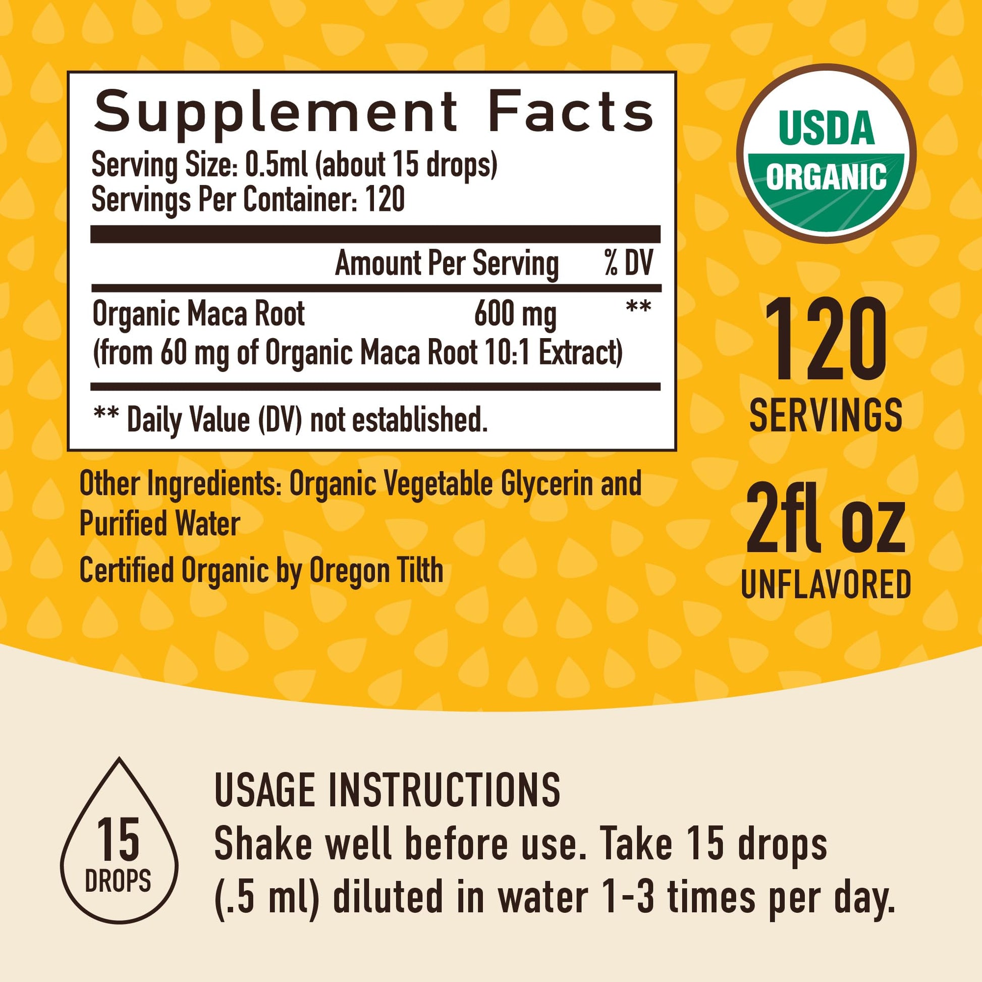 Maca Root Liquid Drops for Organic Energy Support for Women & Men | 2 Fluid Ounces | Support Hormone Balance, Mood, Energy & Fitness | Organic Maca Root for Women & Men | 4-Month Supply, 120 Servings - Medaid International