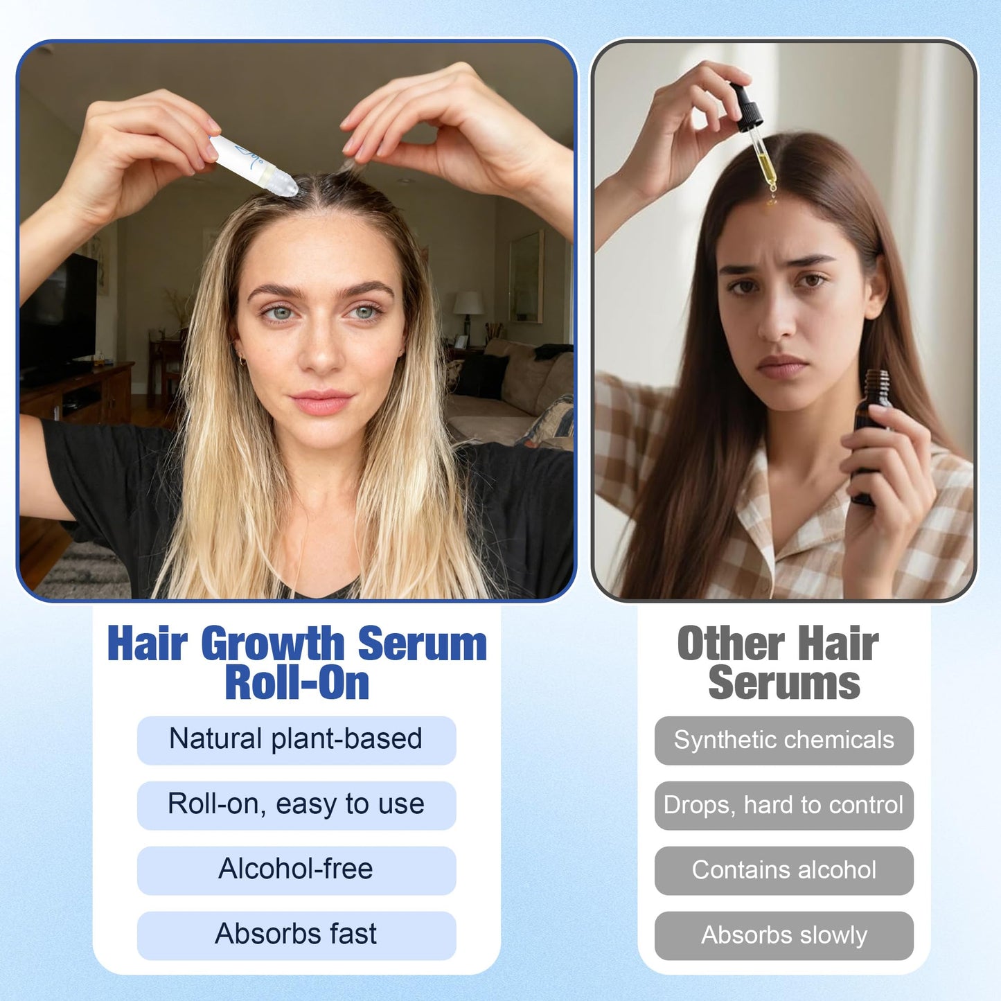 Hair Growth Serum Roll-On (25ml) – Powered by 3% Rosemary, 3% Redensyl & 2% Anagain | DHT Blocker for Stronger, Thicker Hair | Paraben/Sulfate-Free, Suitable for Men & Women - Medaid International