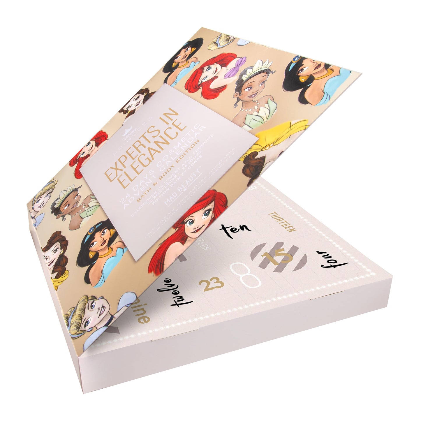 Mad Beauty Disney Princess 24-Day Christmas Advent Calendar | Includes Face Masks, Skincare, Bath, and Beauty Products | Cruelty-Free Cosmetics | Gifts for Women, Adults, and Kids - Medaid International