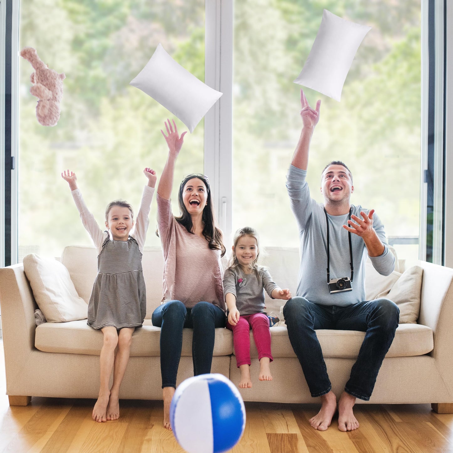 Utopia Bedding Throw Pillows (Pack of 2, White), 12 x 20 Inches Indoor Decorative Pillow Insert for Sofa, Bed and Couch - Medaid International