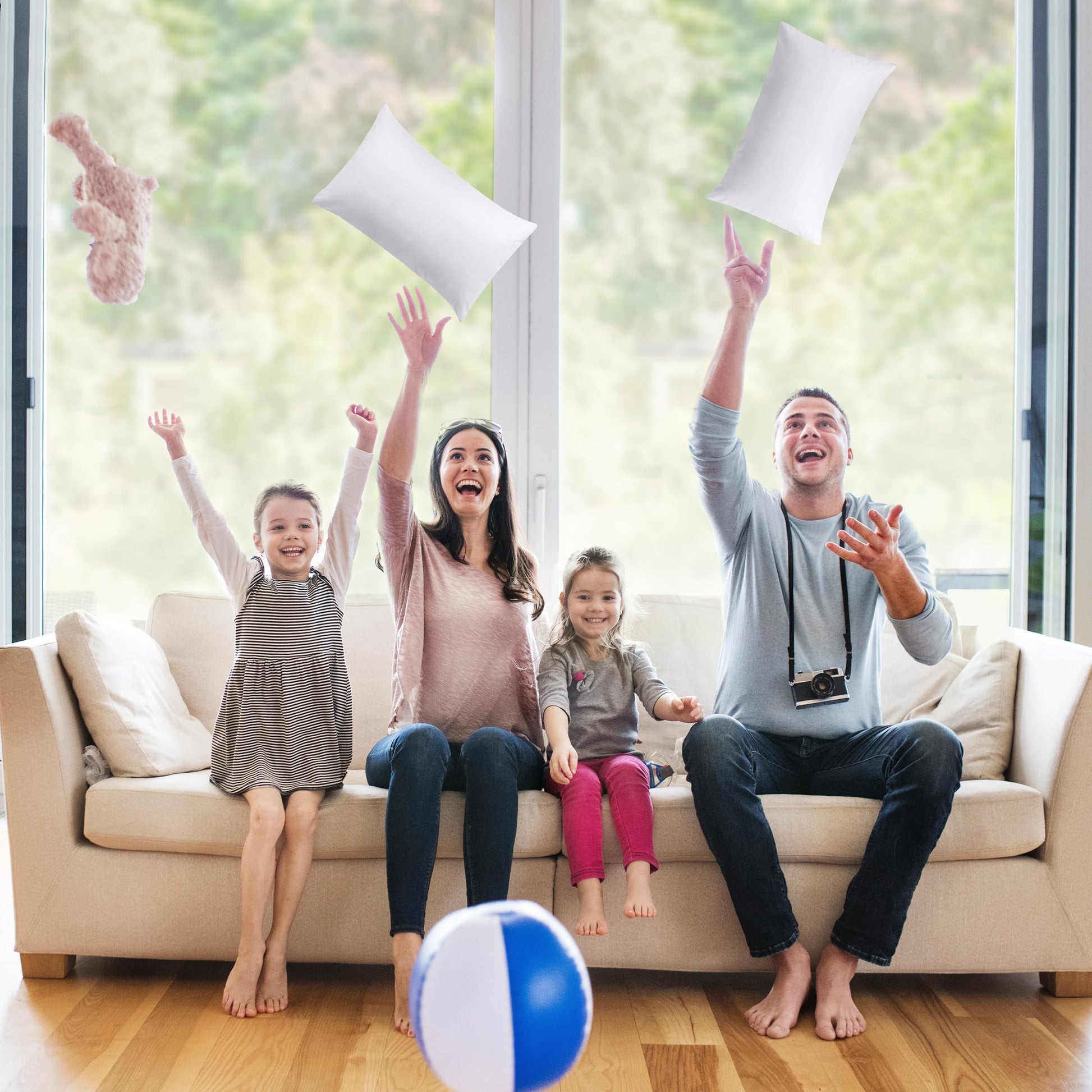 Utopia Bedding Throw Pillows (Pack of 2, White), 12 x 20 Inches Indoor Decorative Pillow Insert for Sofa, Bed and Couch - Medaid International