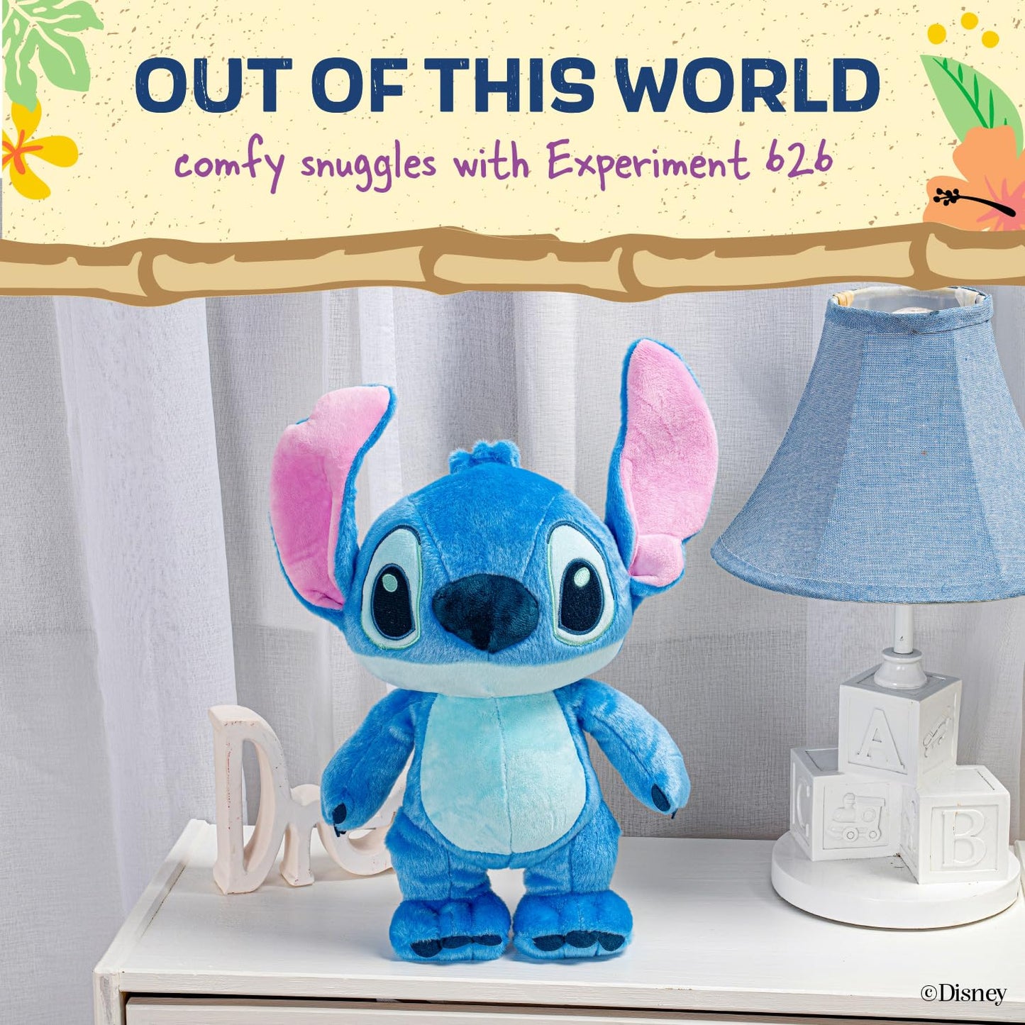Disney Baby Lilo & Stitch Soft Huggable Stuffed Animal Cute Plush Toy for Toddler Boys and Girls, Gift for Kids, Blue Stitch 15 Inches - Medaid International