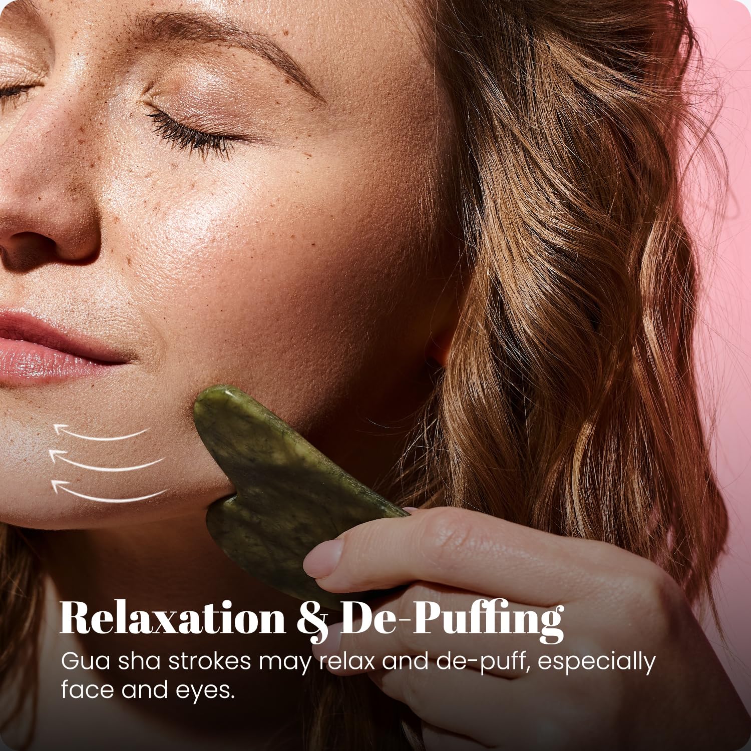 ROSELYNBOUTIQUE Healing Crystal Gua Sha Facial Tools - Guasha Tool for Face Massager Self Care Gifts for Men Women (Jade Green) - Medaid International