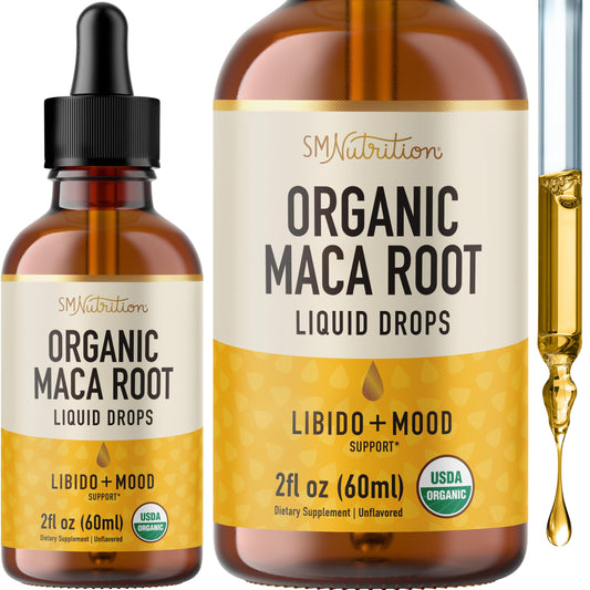 Maca Root Liquid Drops for Organic Energy Support for Women & Men | 2 Fluid Ounces | Support Hormone Balance, Mood, Energy & Fitness | Organic Maca Root for Women & Men | 4-Month Supply, 120 Servings - Medaid International