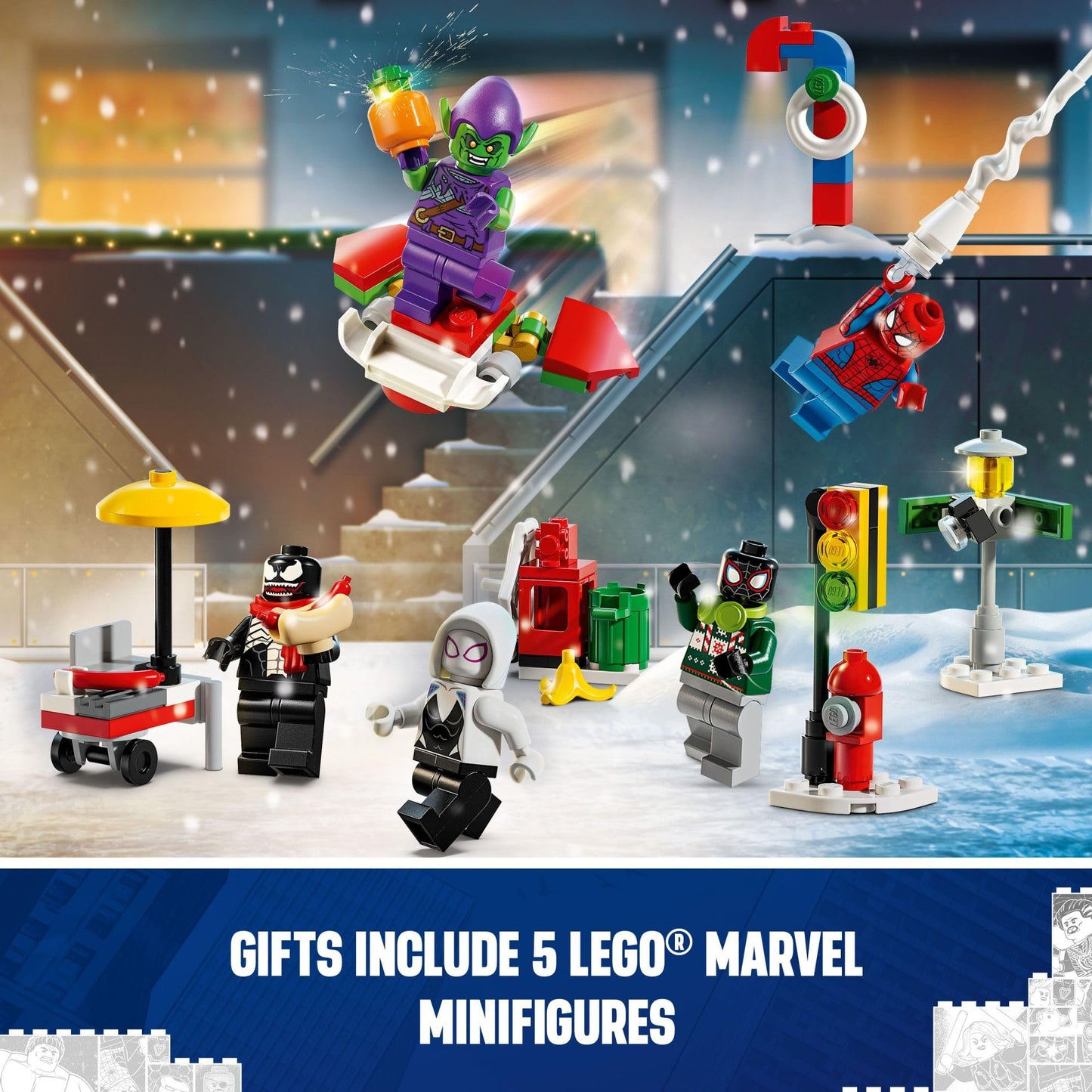 LEGO Marvel Spider-Man Advent Calendar 2024 for Kids - Christmas Advent Calendar with Mini Builds & 5 Minifigures, Ages 7+ - Spider-Man Toy for Boys & Girls - Gift Idea for Holidays - 76293 - Medaid International