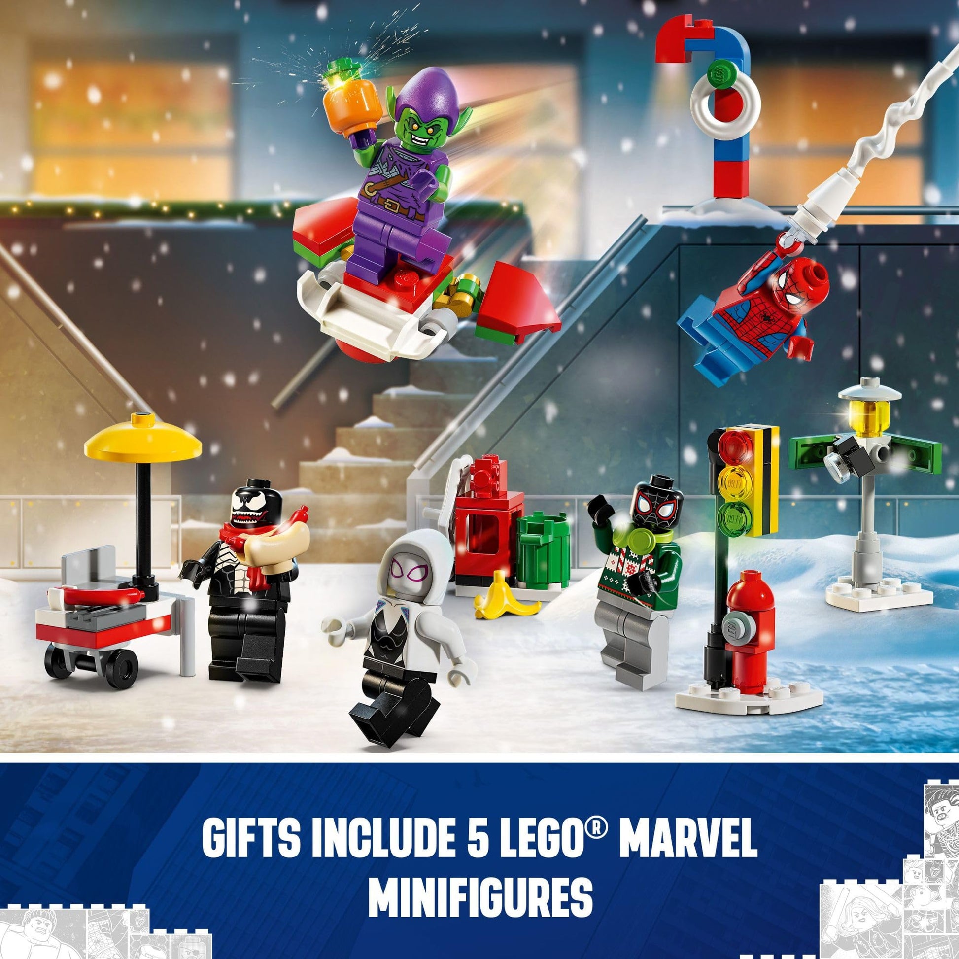 LEGO Marvel Spider-Man Advent Calendar 2024 for Kids - Christmas Advent Calendar with Mini Builds & 5 Minifigures, Ages 7+ - Spider-Man Toy for Boys & Girls - Gift Idea for Holidays - 76293 - Medaid International