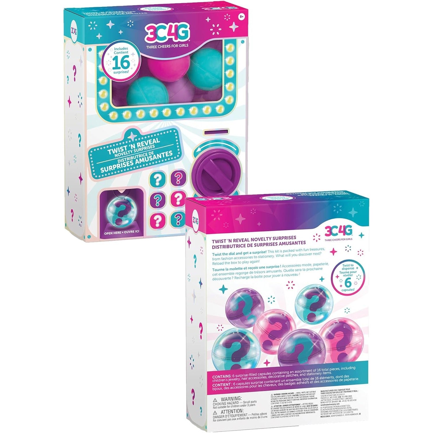 Twist 'N Reveal Novelty Surprises - Dispenses 16 Treasure - Medaid International