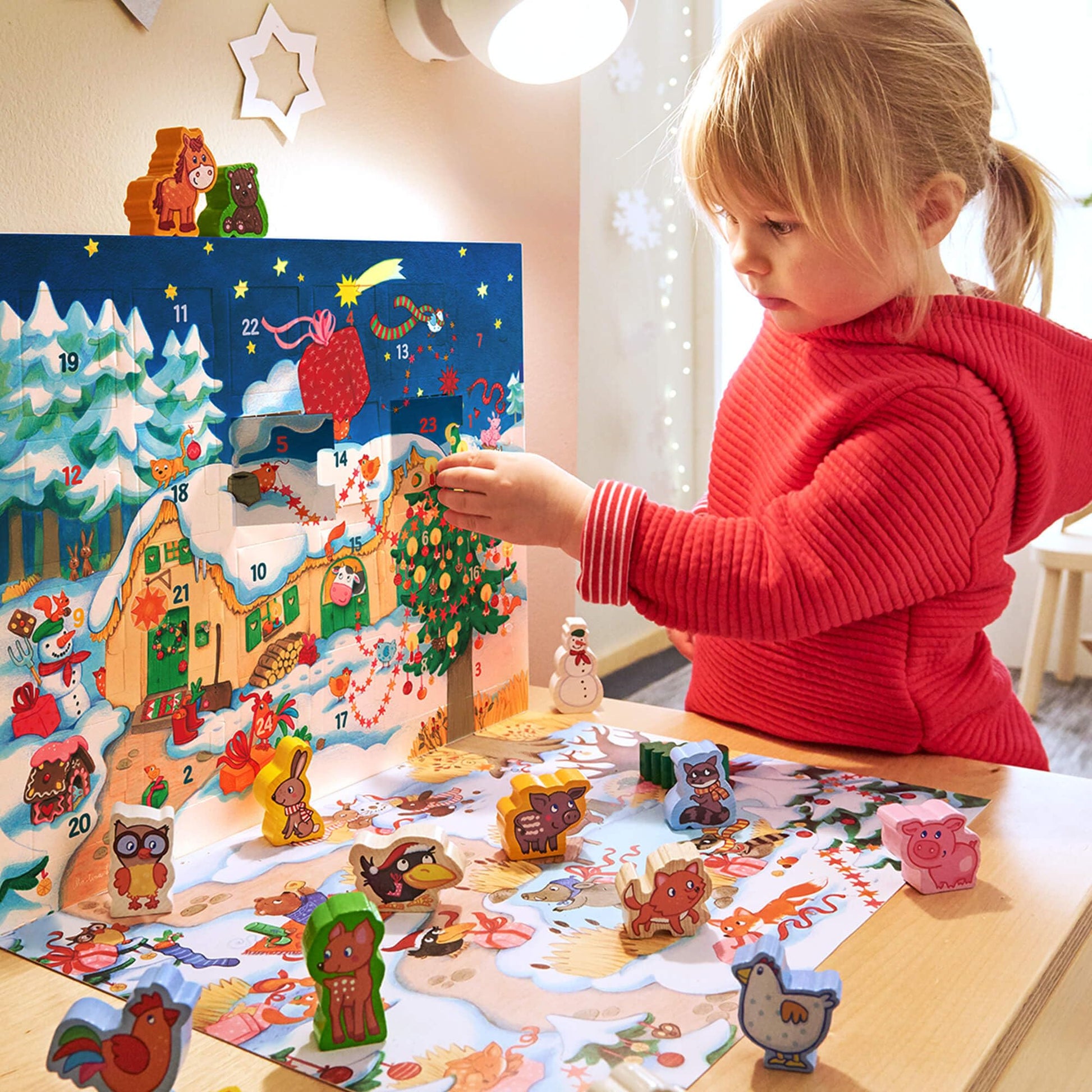 HABA My First Advent Calendar Farmyard Themed Wooden Animals, Christmas Toddler Activities, A Reusable Advent Calendar for Kids - Medaid International