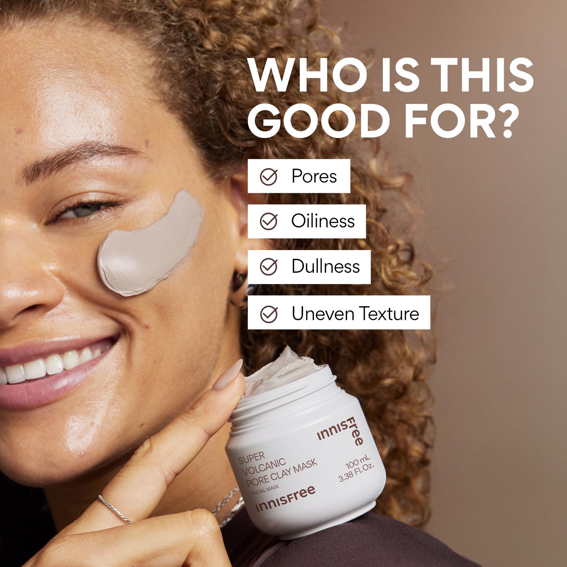 innisfree Super Volcanic Clay Mask, Premium Korean Skincare with AHA and Natural Clusters for Deep Pore Detox, Gentle Exfoliation, Oil Control - Medaid International