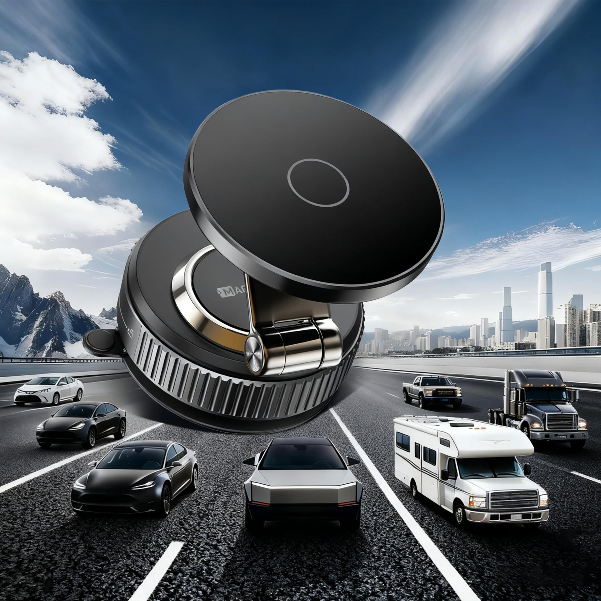 Magnetic Phone Holder for Car 2026 Heavy Duty Model 360° Adjustable Vacuum Suction Car Magsafe Phone Mount Cell Phone Holders for Your Car for iPhone 16 Pro Max 15 14 13 12 Plus (Metal Stand Rotor) - Medaid International