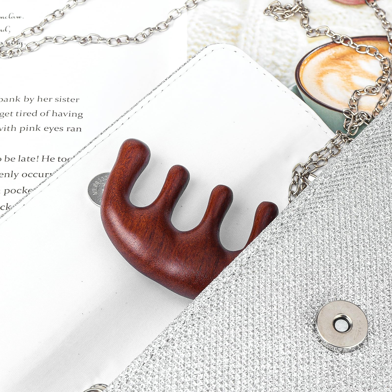 Amaxiu Sandalwood Head Massage Comb - Wide Tooth Scalp Stimulator Gua Sha Comb for Men & Women (Style-A) - Medaid International