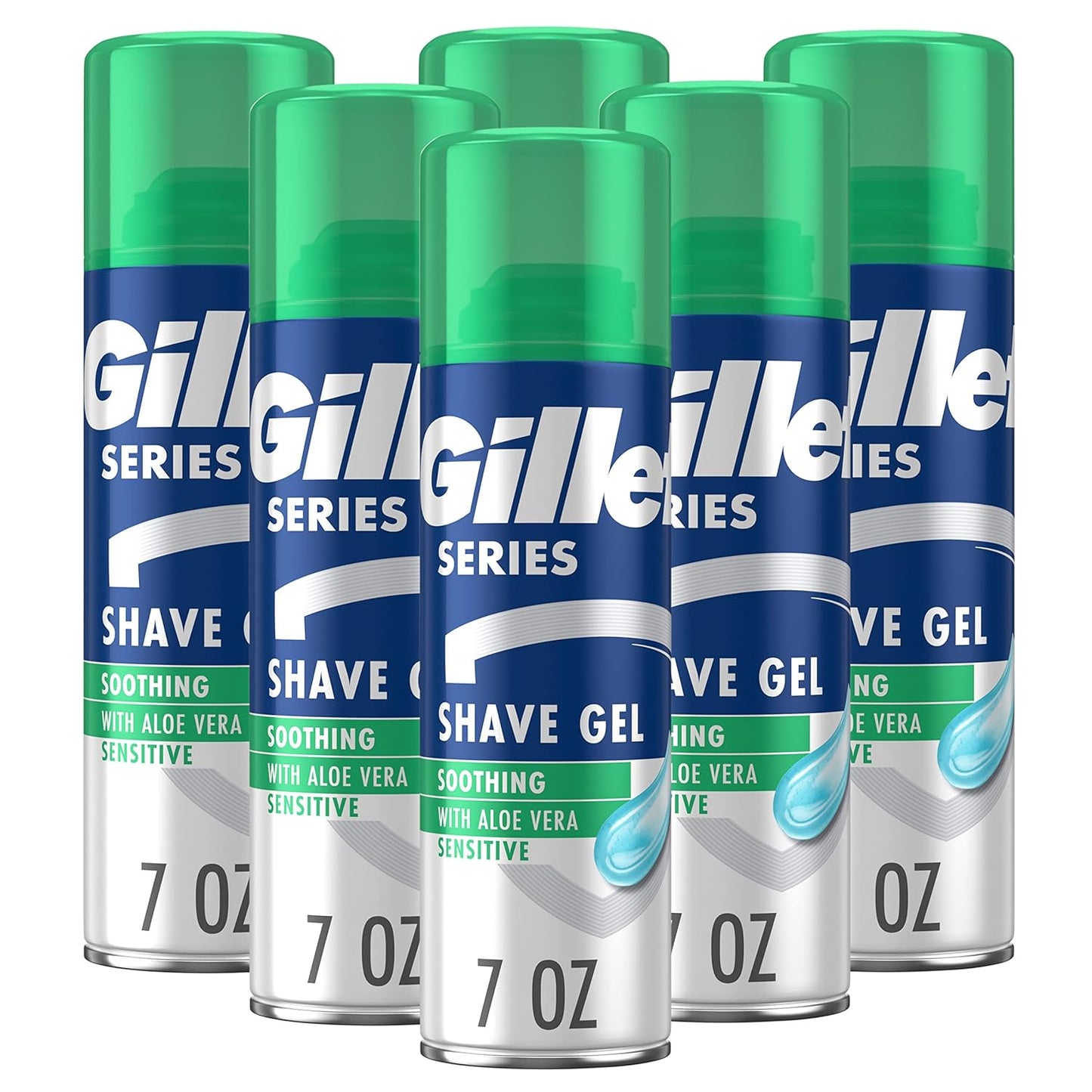 Gillette Series 3X Action Shave Gel, Sensitive Twin Pack, 7 Oz (Pack of 2) - Medaid