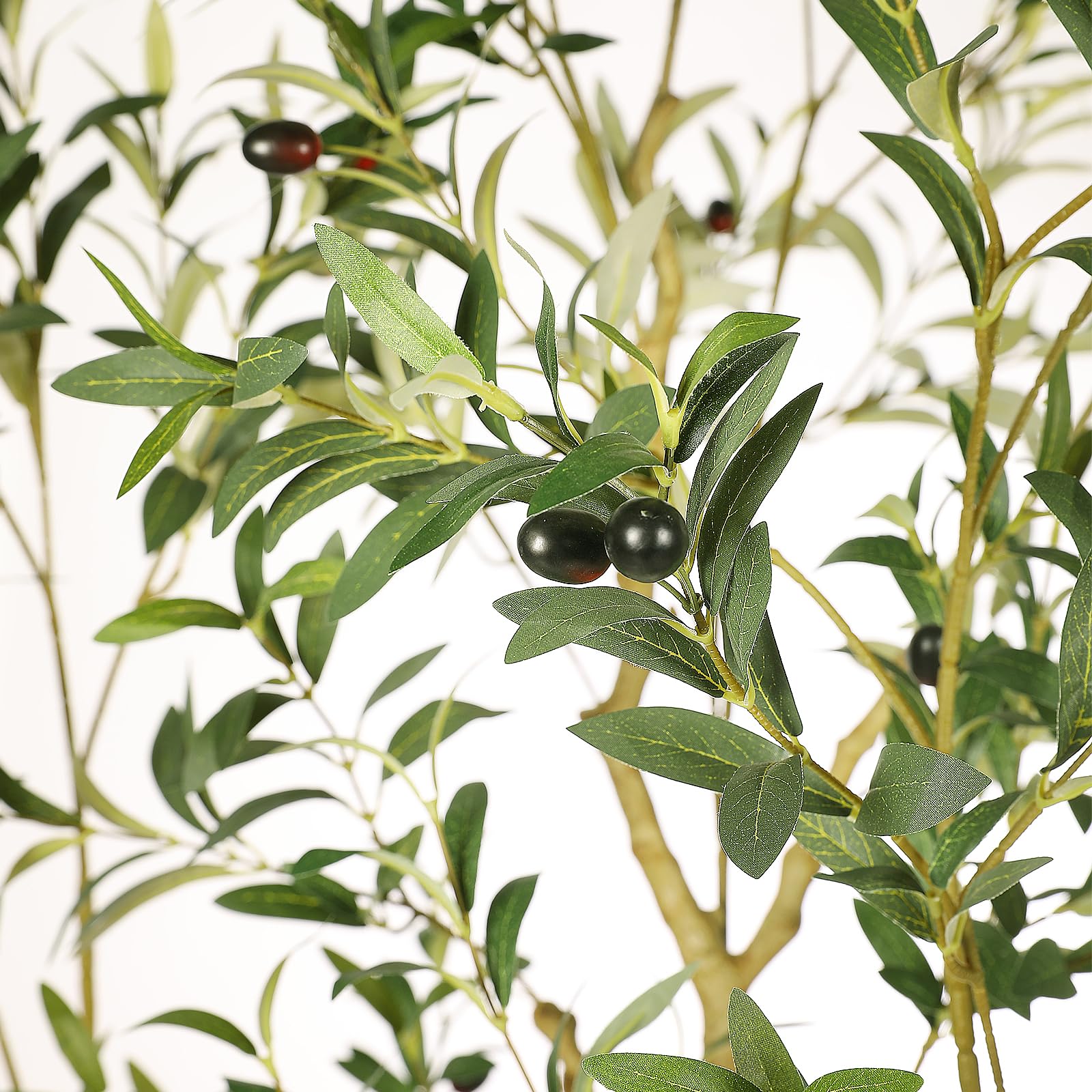 PHYTREE Faux Olive Tree 7FT, Olive Trees Artificial Indoor, Large Fake Tree with Realistic Leaves Branches and Lifelike Fruits for Home Office Living Room Decor - Medaid International