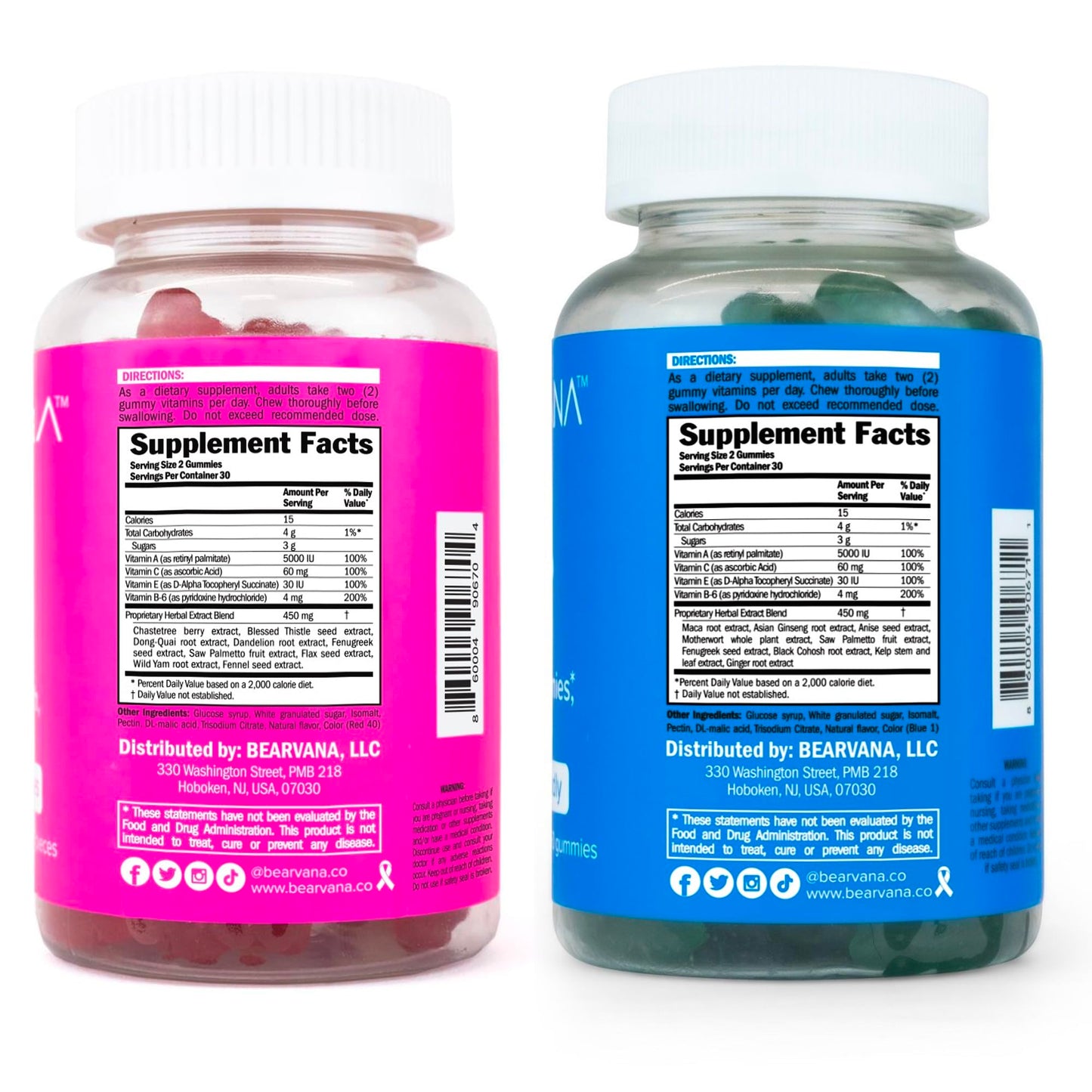 BEARVANA Top & Peach Support Combo Pack Gummies for Women | 9 Herbal Extracts Including Fenugreek, Maca & Fennel | Essential Vitamins | Berry Flavor | 2-Pack (120 Gummies) - Medaid International