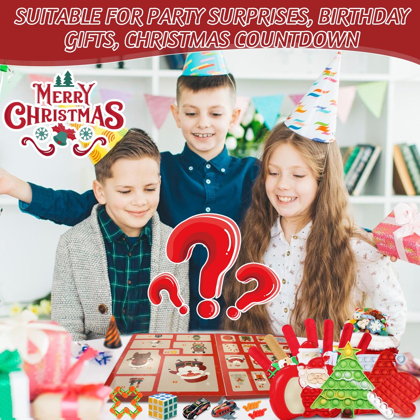 Christmas Advent Calendar 2025,24 Days of Surprises Fidget Toys Box,24-Day,Xmas Party Favors Carnival Treasure,24 Days of Surprises Fidget Toys Box,Fidget Toys Bulk Christmas Gift For Girls Boys Teen - Medaid International