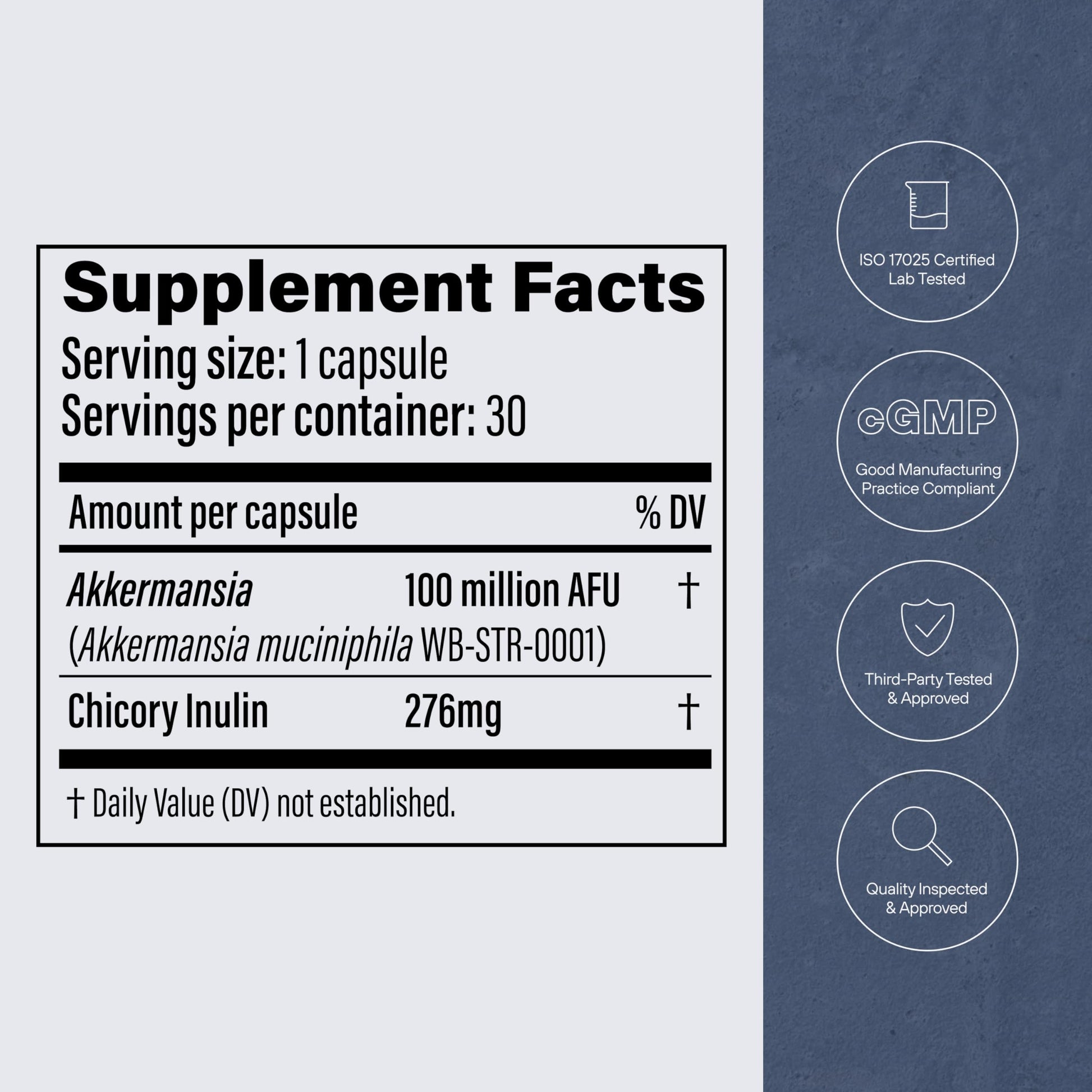 Pendulum Akkermansia Probiotic with Prebiotic Fiber - Increases GLP-1 Production, Delayed Release, Third-Party Tested, 100M AFU Live Strain for Gut Health for Men & Women (30 Capsules, 1-Pack) - Medaid International