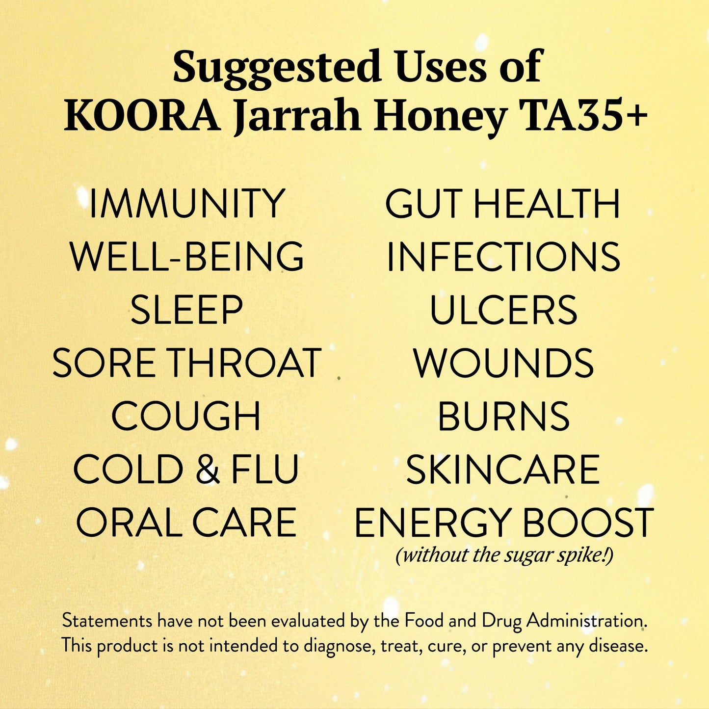 KOORA Jarrah Honey TA 35+ (MGO 2000+ Manuka Honey Rating Equiv.) Low GI, Raw Medicinal Honey for Daily Health & Immune Support, from the Wild Ancient Forests of Western Australia 8.8 oz - Medaid International