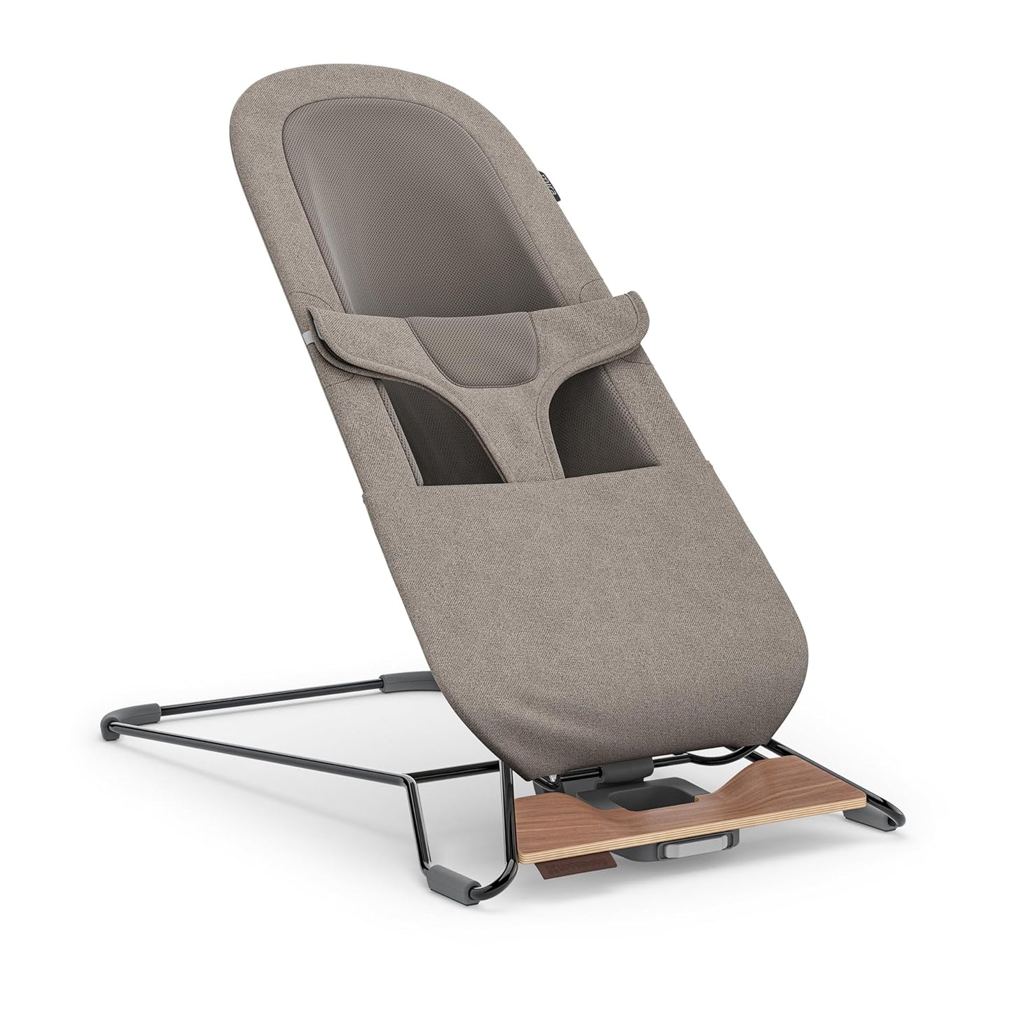 UPPAbaby Mira Bouncer/Portable 2-in-1 Bouncer + Seat Grows With Your Baby/GREENGuard® Gold, JPMA + FSC® certified/Cozy Seat Liner + Storage Bag Included/Charlie (Sand Mélange/Black Chrome/Walnut Wood) - Medaid - Lebanon