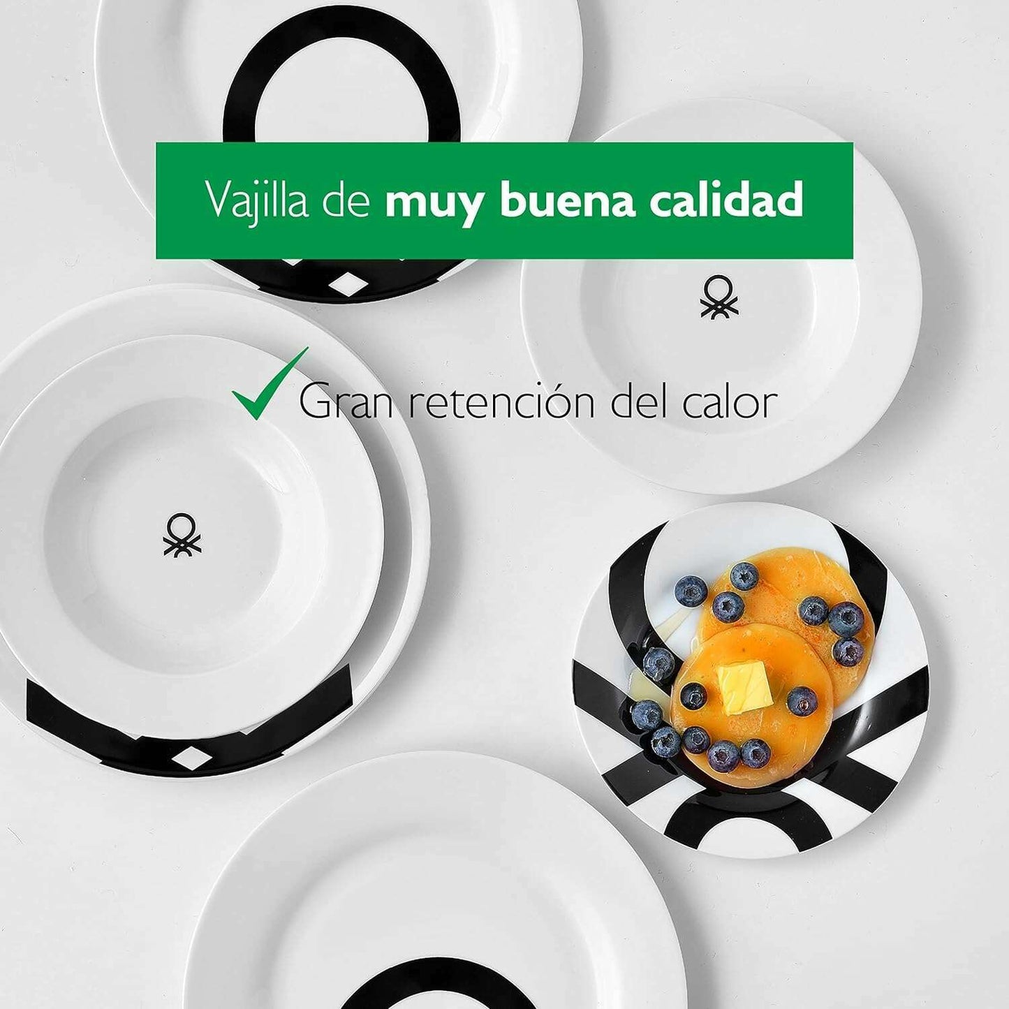 Black&White Collection, Set of 18 Pieces Dinner Set - Medaid International