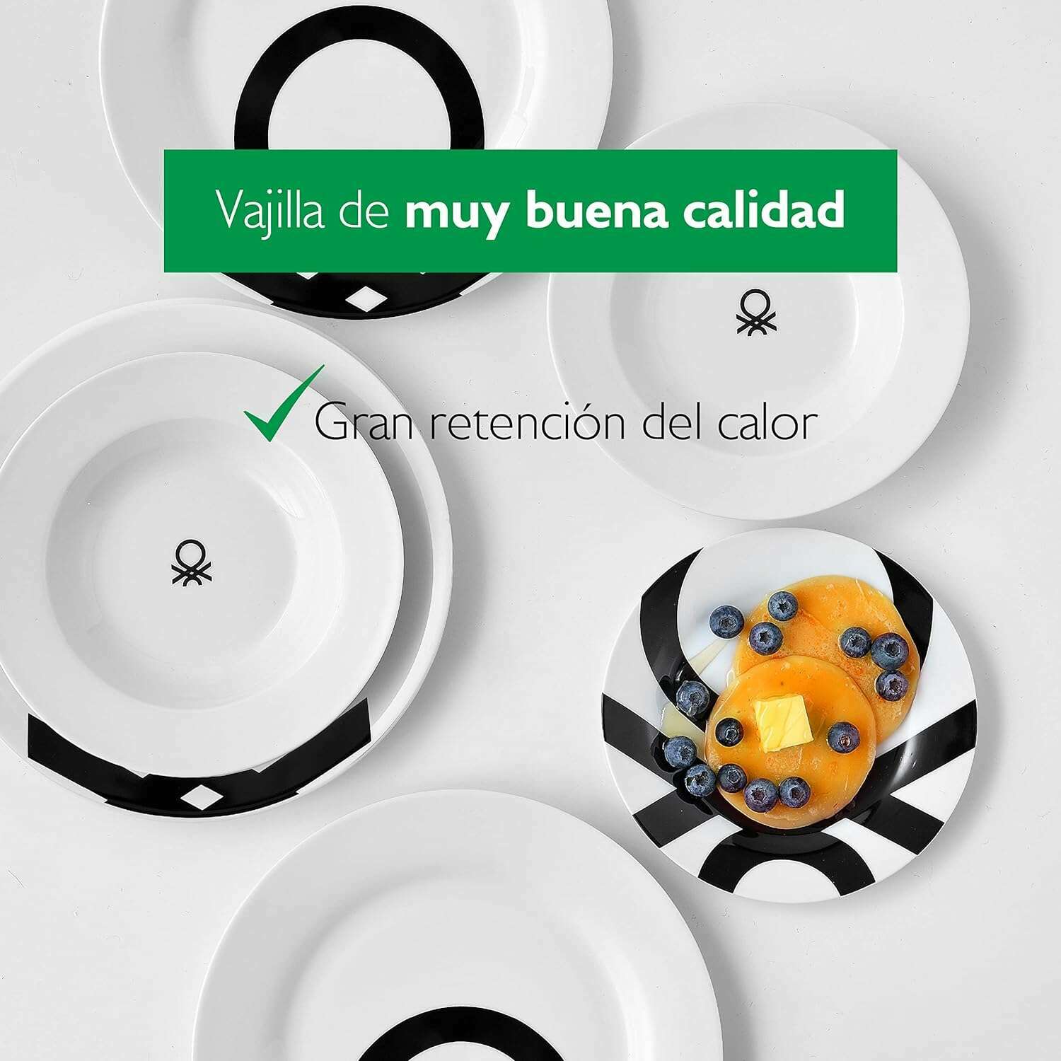 Black&White Collection, Set of 18 Pieces Dinner Set - Medaid International