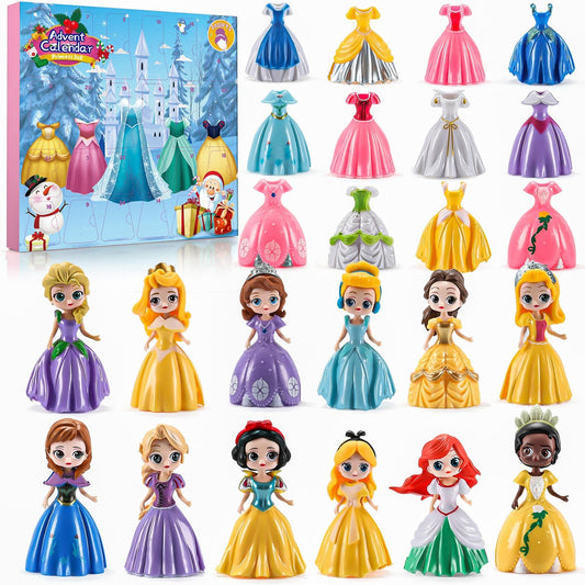 Advent Calendar for Girls Princess Deformation Toy 24 Days Countdown Calendars Princess Transformable Toys and Decorate Ideal for Christmas Countdown and Fun Play Party Favor, Xmas Gifts, Classroom Prizes - Medaid International