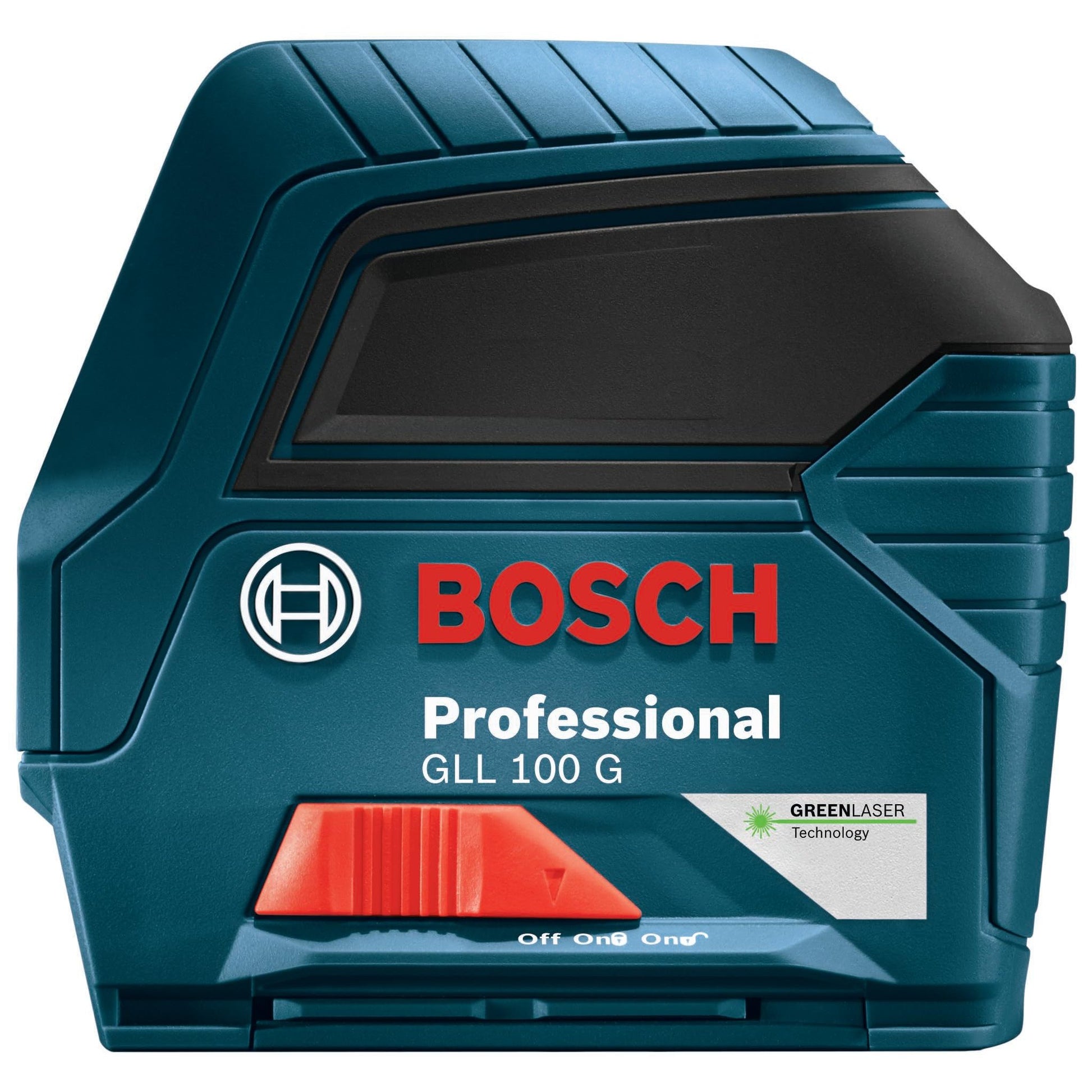 BOSCH GLL 100 GX 100 Ft Green-Beam Self-Leveling Cross-Line Laser, Includes 3 AA Batteries, Positioning Device, Green Laser Target Plate, & Heavy-Duty Pouch - Medaid International