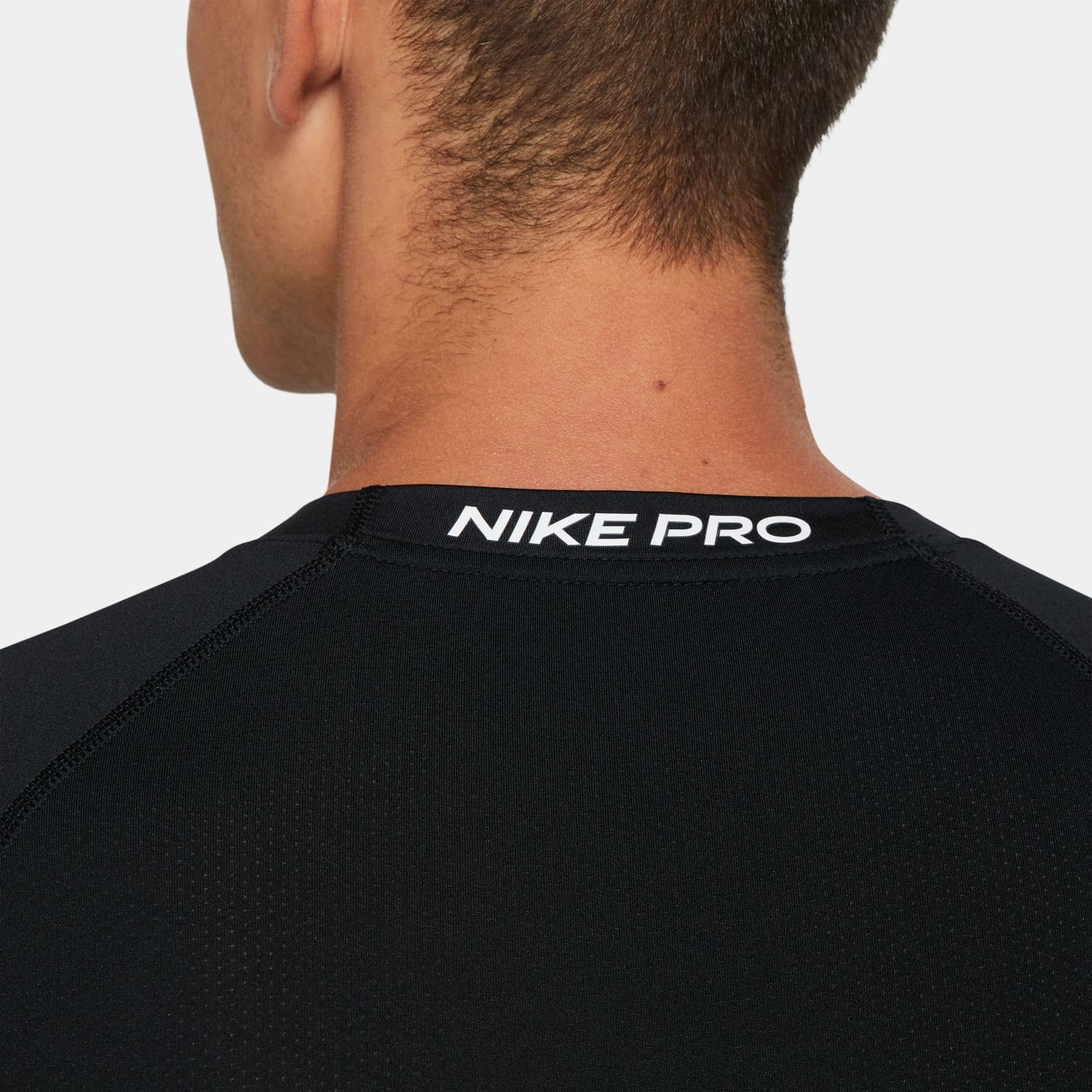 Nike Pro Dri-FIT Men's Tight Fit Short-Sleeve Top (as1, Alpha, l, Regular, Regular, Black/White) - Medaid International