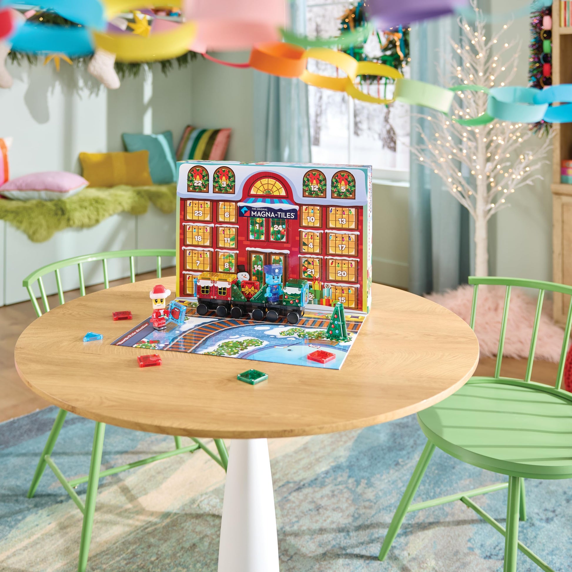 MAGNA-TILES microMAGS Advent Calendar 34-Piece Magnetic Construction Set, The Original Magnetic Building Brand - Medaid International
