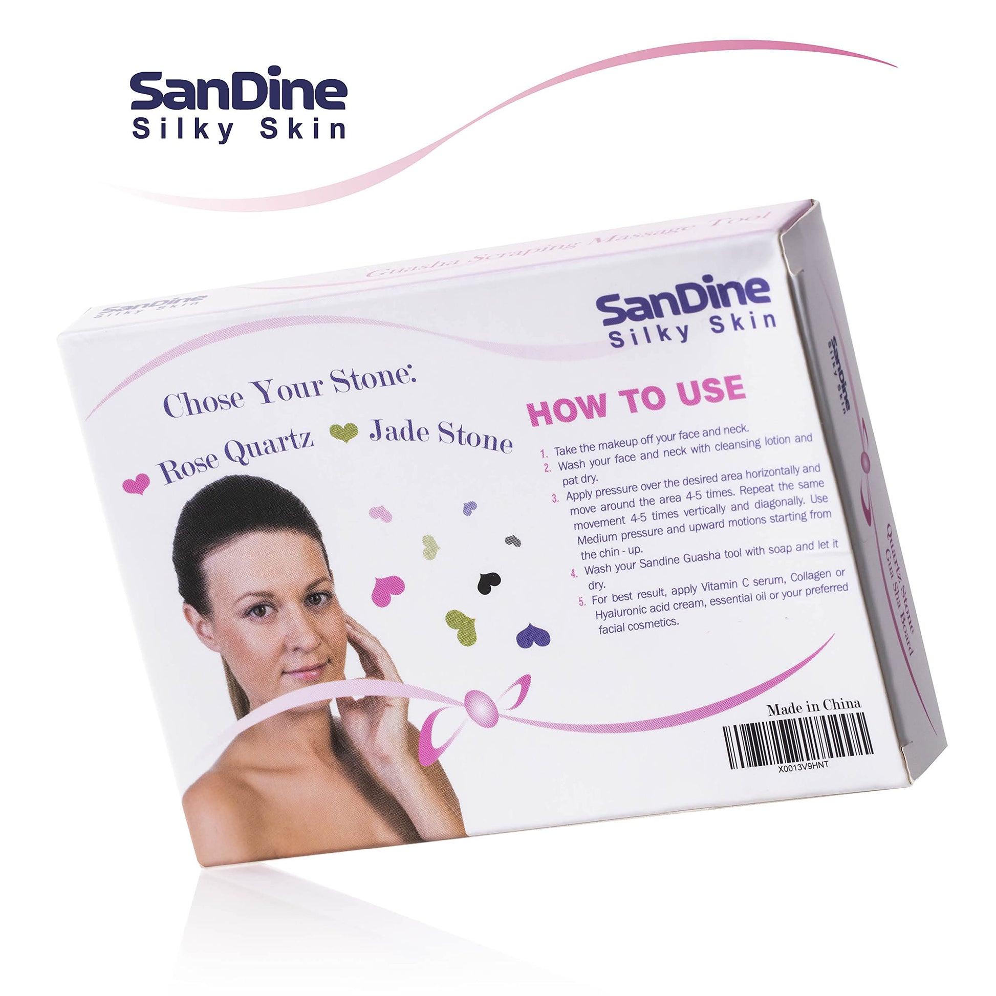 Guasha Scraping Massage Tool – Jade Gua Sha Board - Traditional Scraper Tool for Anti-Aging - Natural Stone Aventurine Guasha - for Silky Smooth and Beautiful Skin - by Sandine - Medaid International