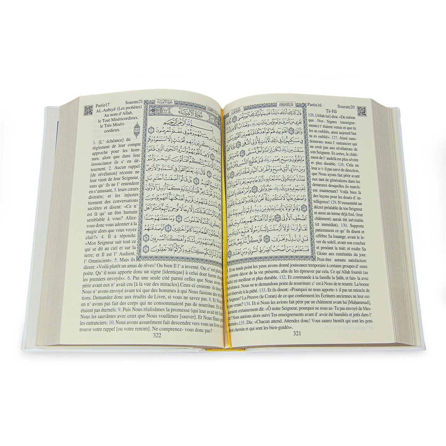 ihvan online Prayer Gift Set for Hajj and Umrah, Muslim Prayer Rug, Prayer Mat, Beads Taasbih, Holy Quran Translated French, Praying Mat, Islamic Gift Set for Ramadan & Eid, White - Medaid International