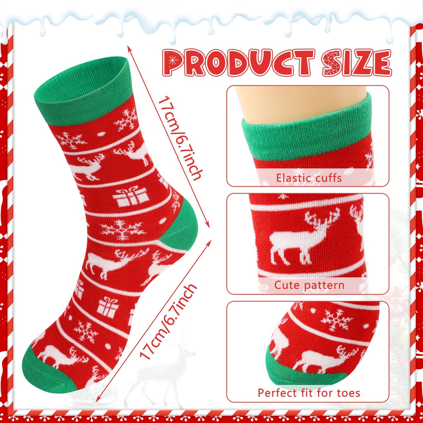 BOARDFEB 6 Pairs Christmas Socks for Men Women Funny Novelty Cute Xmas Holiday Crew Socks Santa Socks Unisex Crew Cotton Sock Stocking Stuffers Funny Xmas Gifts - Medaid International