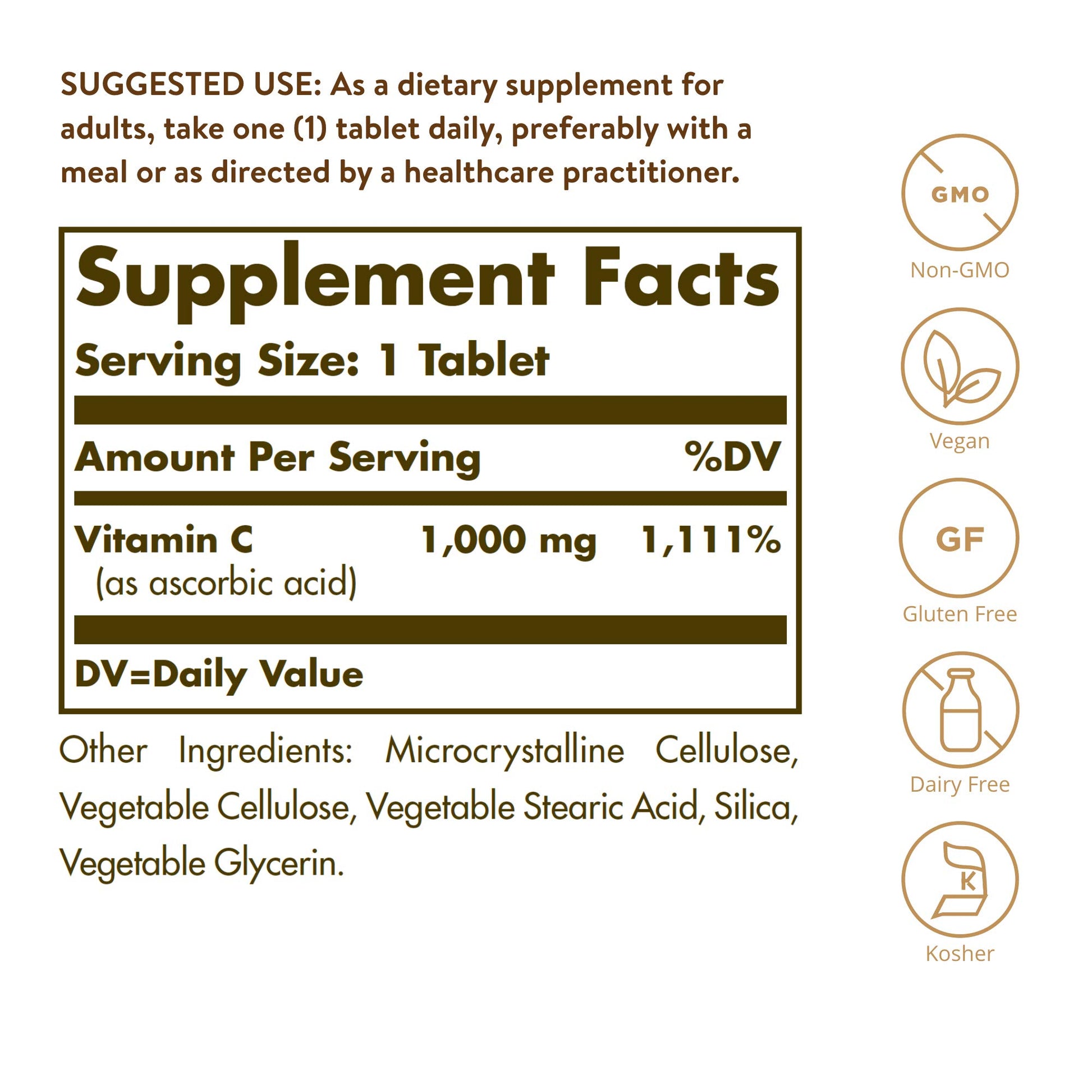 Solgar Vitamin C 1000 mg, 90 Tablets - Antioxidant & Immune Support, Overall Health, Healthy Skin & Joints - Bioflavonoids Supplement - Non-GMO, Vegan, Gluten Free, Kosher - 90 Servings - Medaid International