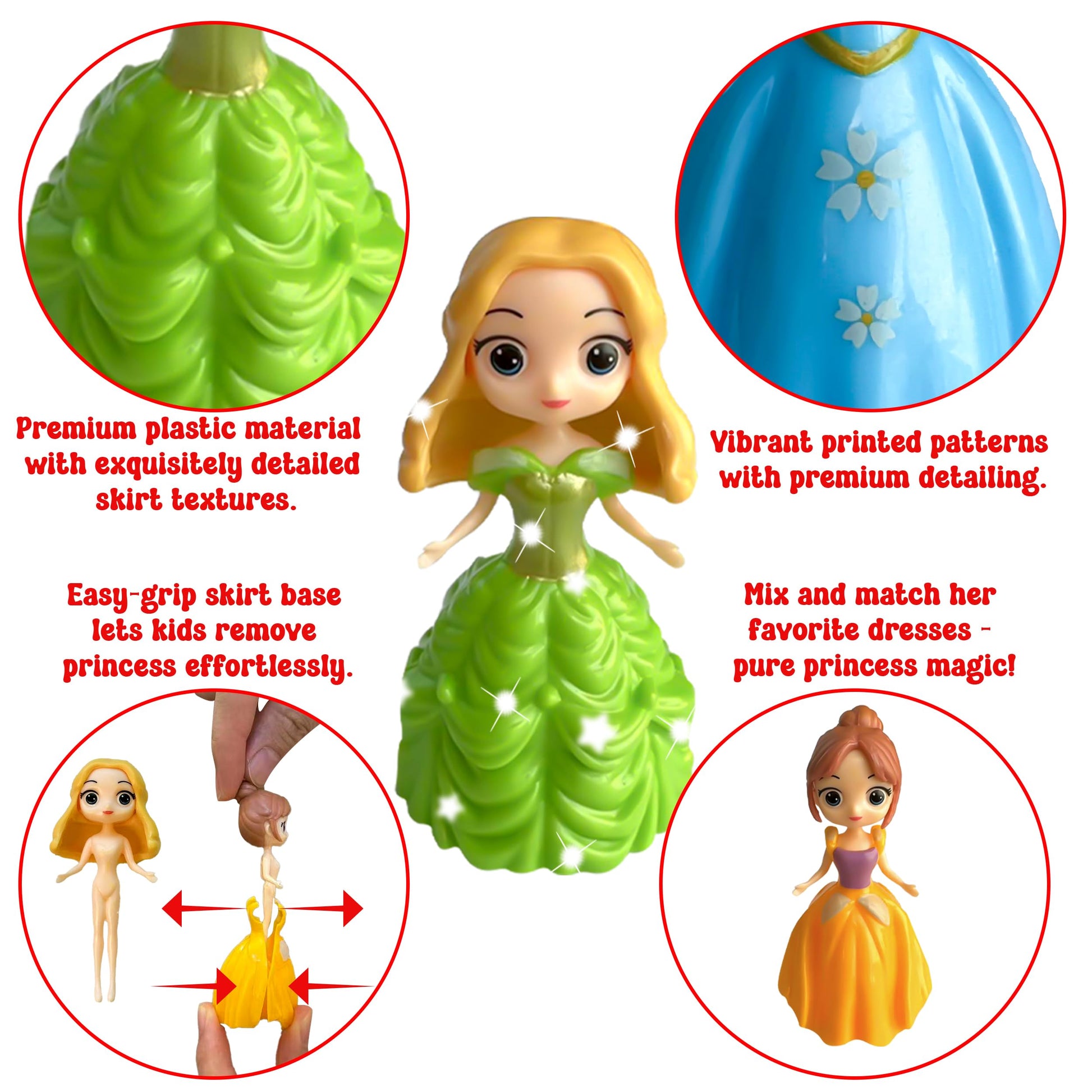 2025 Princess Advent Calendar - 24 Days of Deformation Christmas Surprises Toys, Holiday Countdown with 12 Dolls Figures & 12 Clothing Pieces, Fun Xmas Gift for Girls Teens Kids Party Favor - Medaid International