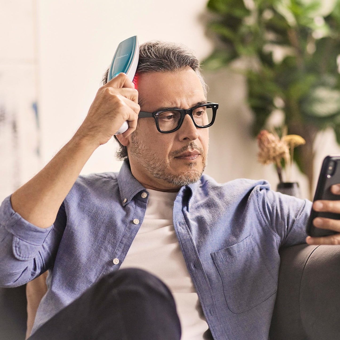 Hairmax Ultima 12 Classic LaserComb- (FDA Cleared) Laser Hair Regrowth Treatment Device for Men & Women - Reverses Thinning Hair Loss - Red Light Therapy to Stimulate Hair Growth - Cordless Design - Medaid International