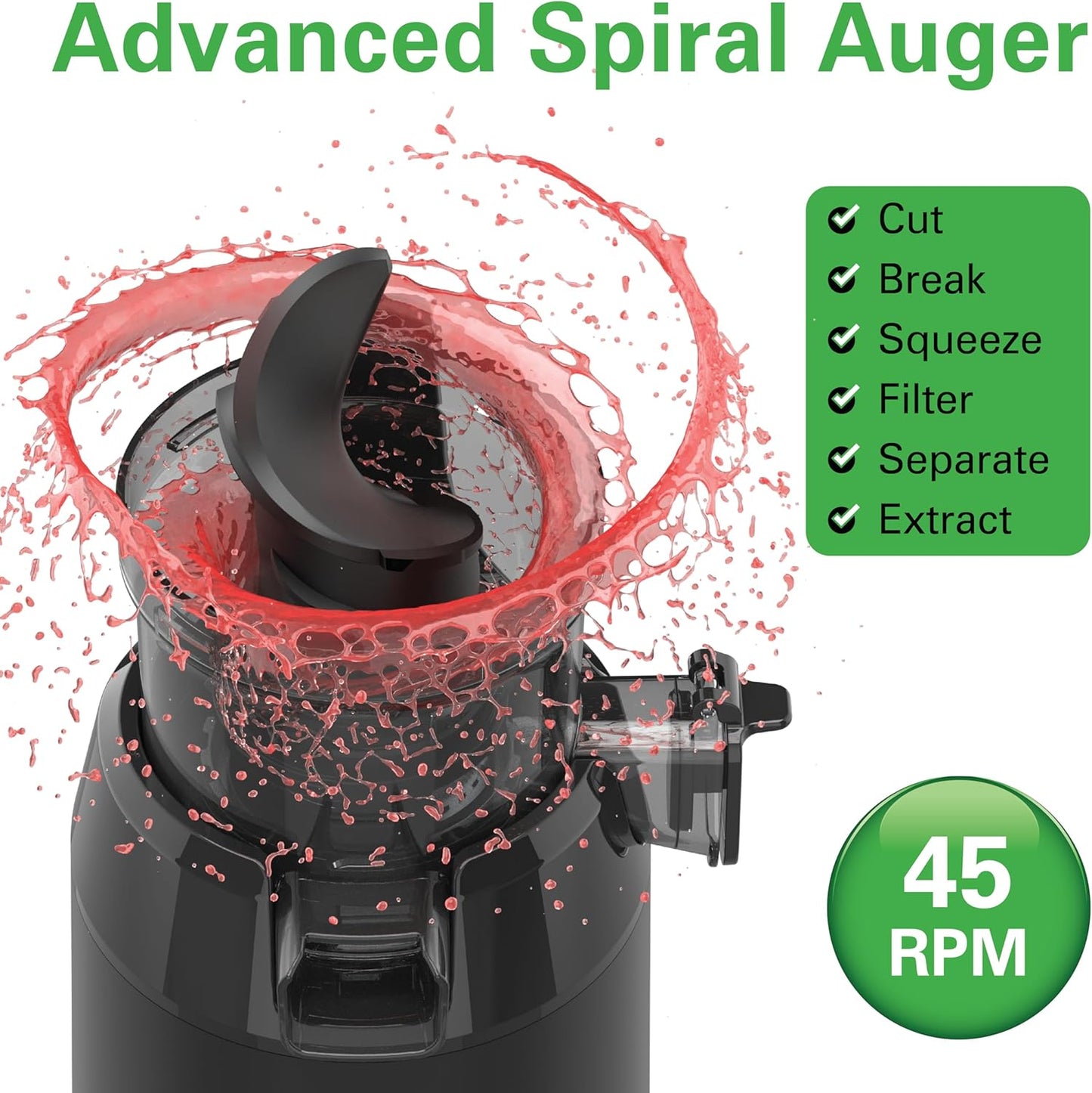 Black Slow Juicer - 250W - Medaid International