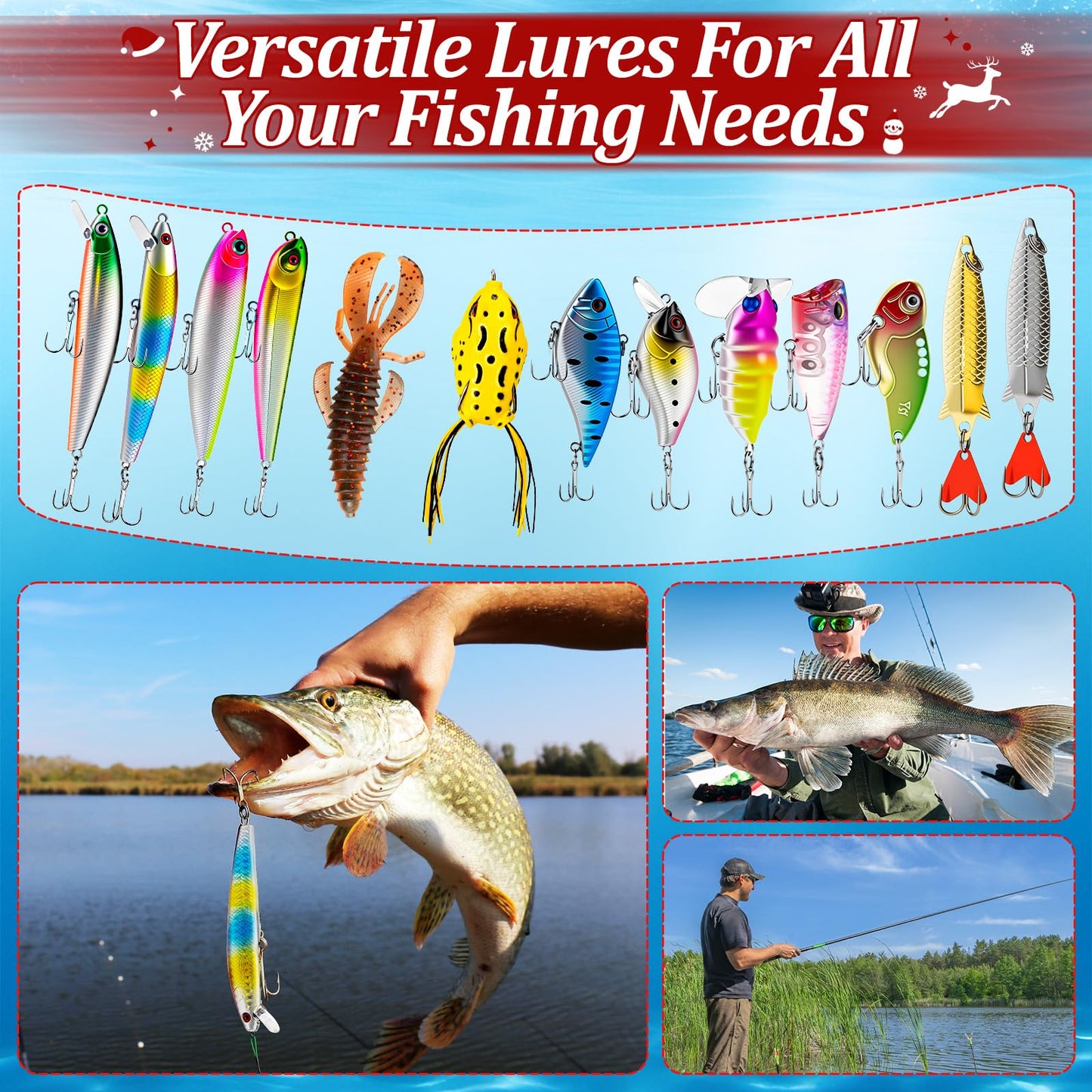 Fishing Advent Calendar 2025 - Christmas Countdown 24 Days Fishing Lures Gifts Set for Adult Men Teen Boys, Xmas Holiday Surprise Gift Advent Calendar - Medaid International
