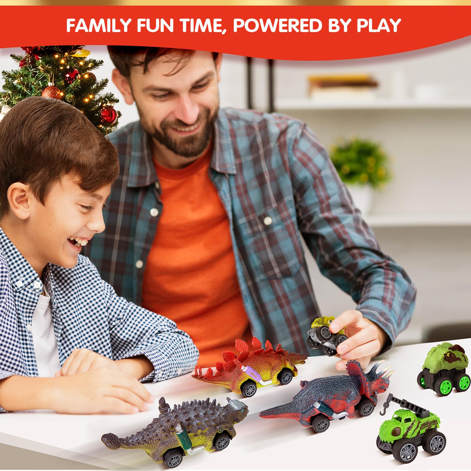 2025 Dinosaur Cars Advent Calendar for Boys Kids, 24 Days Monster Truck Christmas Countdown Calendar Pull Back Cars Set for Boys, Christmas Holiday Gift & Party Favor for Dinosaur Lovers - Medaid International