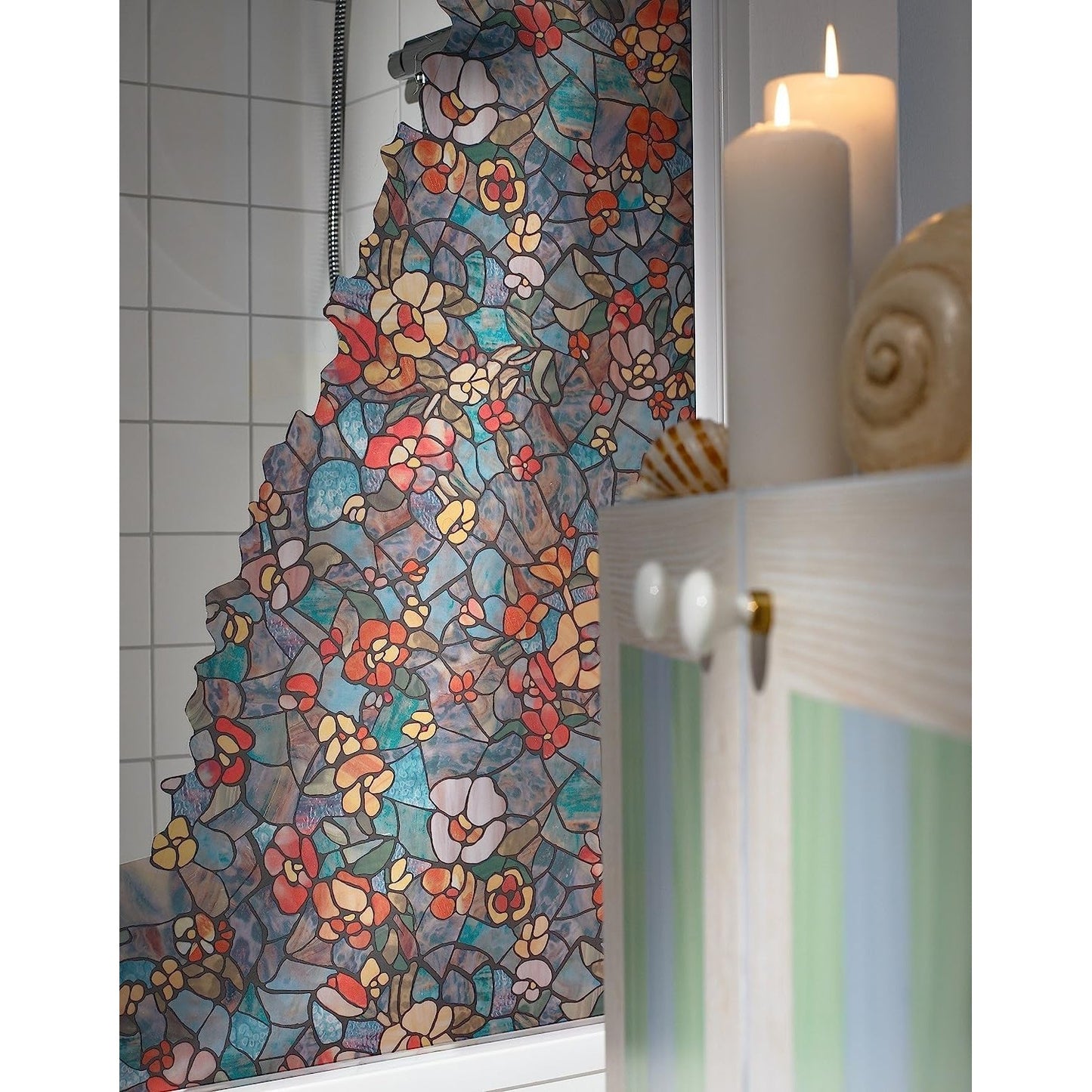 d-c-fix 346-0431 Self-Adhesive Privacy Glass Window Film, Venetian Garden, 17" x 78" Roll, - Medaid International