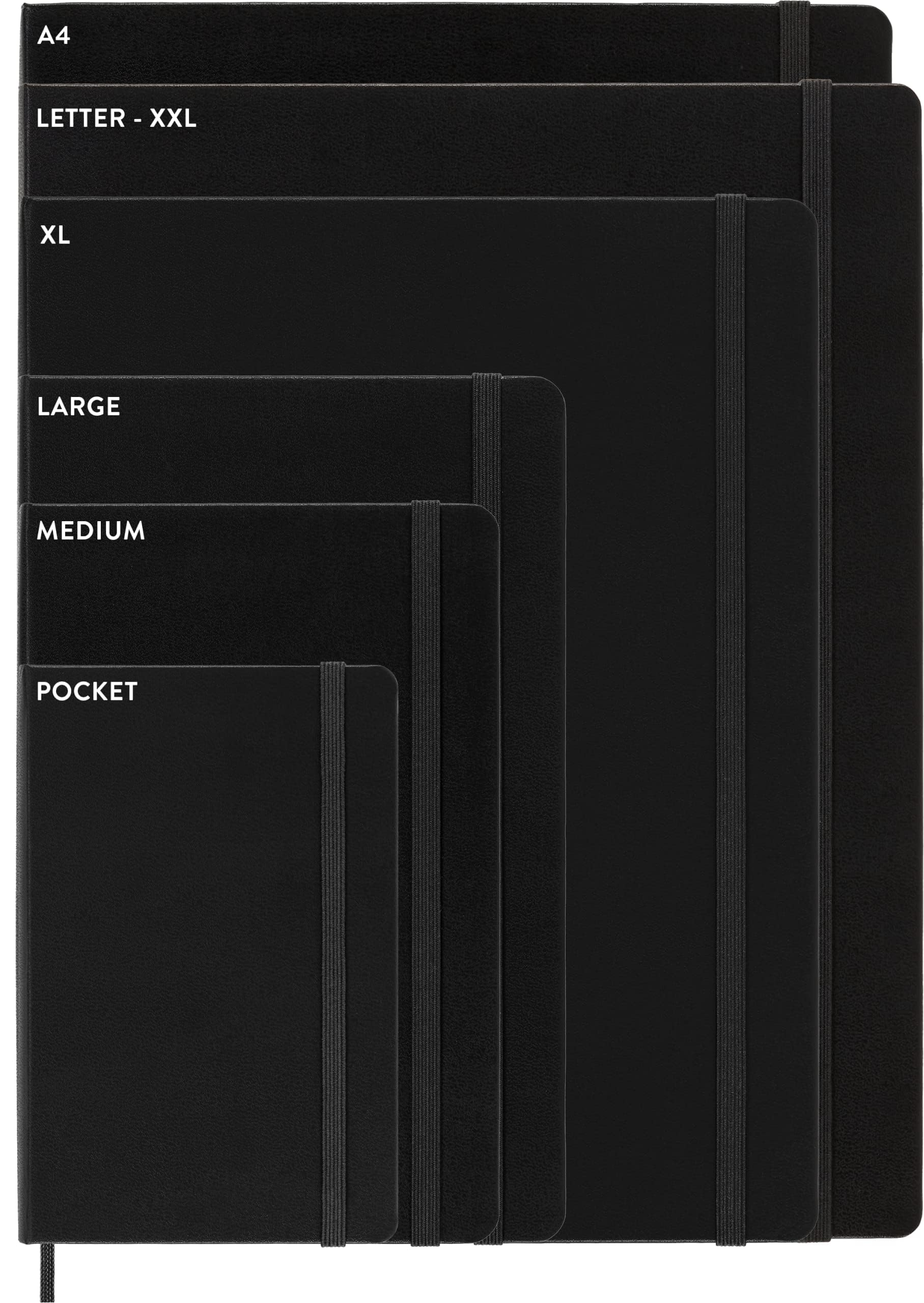 Moleskine Classic Notebook, Large, Ruled, Black, Hard Cover (5 x 8.25) - Medaid International