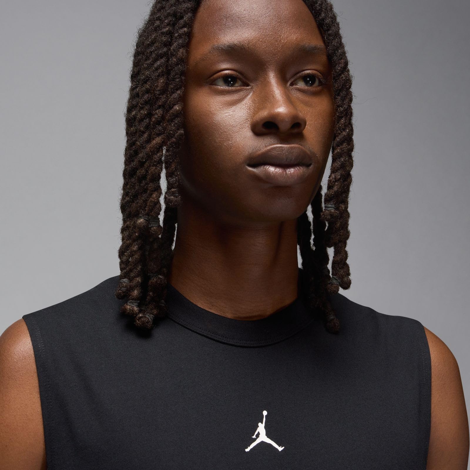 Jordan Sport Men's Dri-FIT Sleeveless Top (Black/White, FN5856-010) Size Small - Medaid International