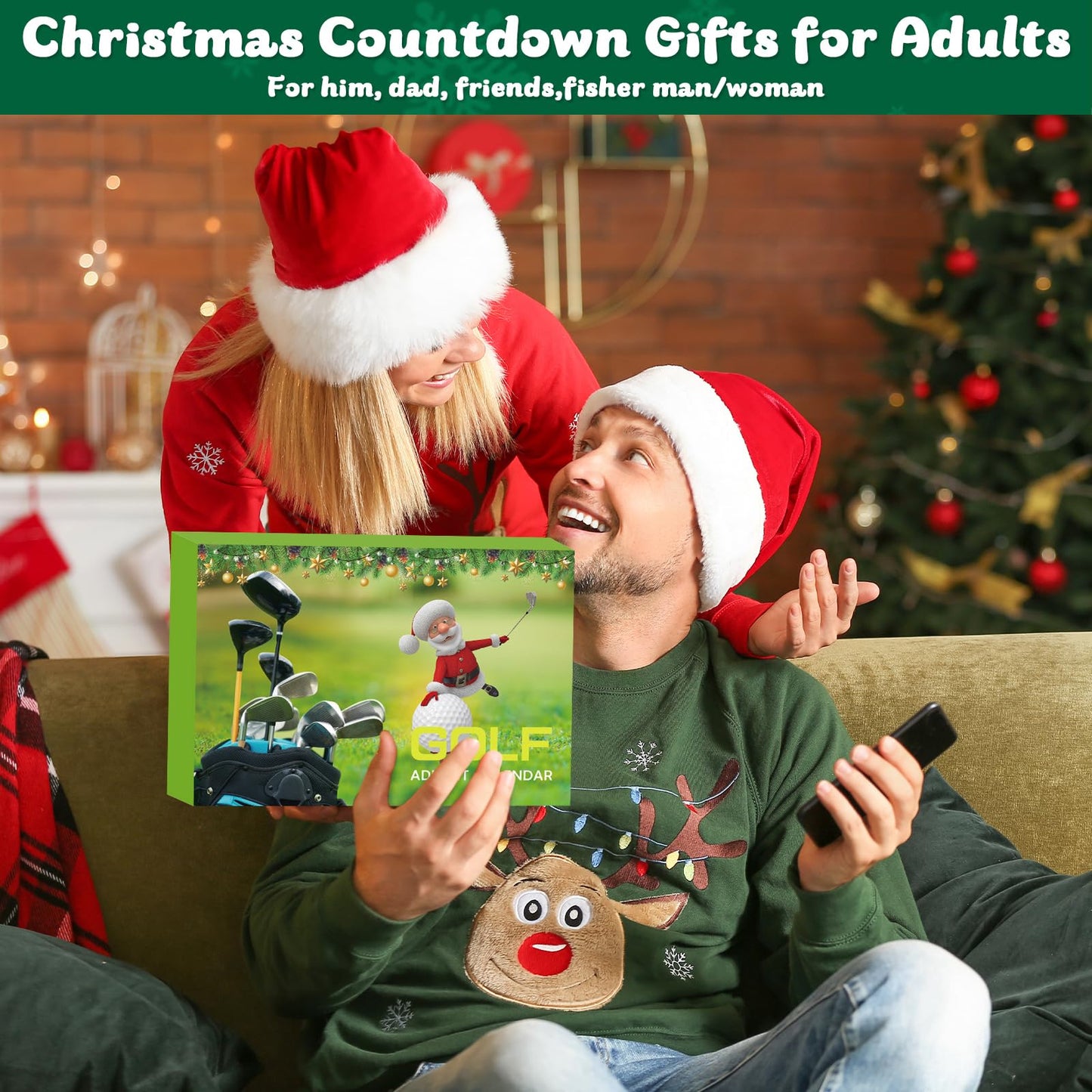Golf Advent Calendar 2025 for Men, Christmas Countdown Calendar with 24 PCS Golf Surprises Novelty Golf Accessories Xmas Gifts for Adults Men Women Dad Husband Golf Lovers - Medaid International