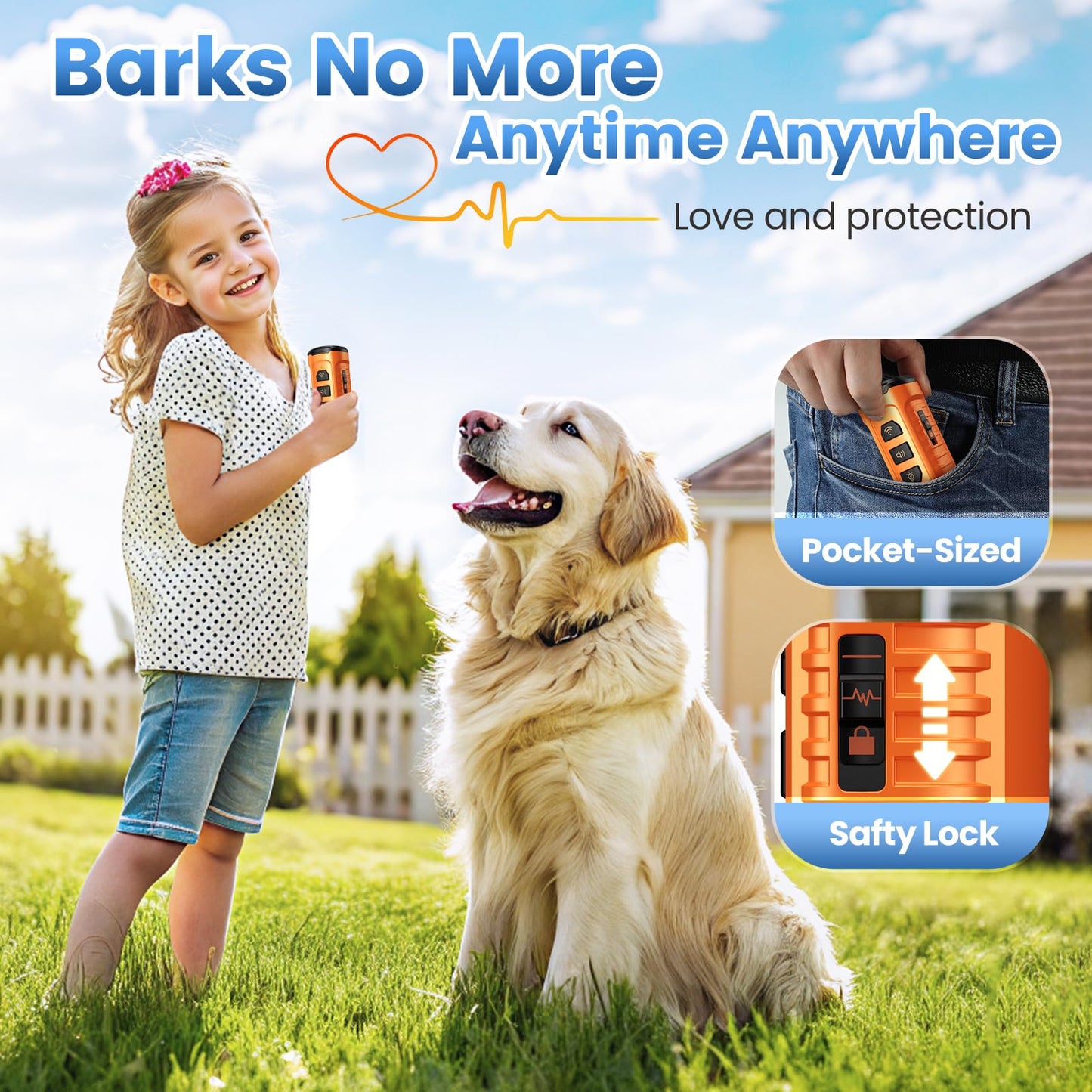 Cbersmg Dog Bark Deterrent Device 3X Anti Barking Device for Dogs, 5 Modes Stop Neighbors Dog Barks No More Safe for All Dogs 50FT Bark Control Indoor Outdoor with Flashlight,Dog Training Device - Medaid International