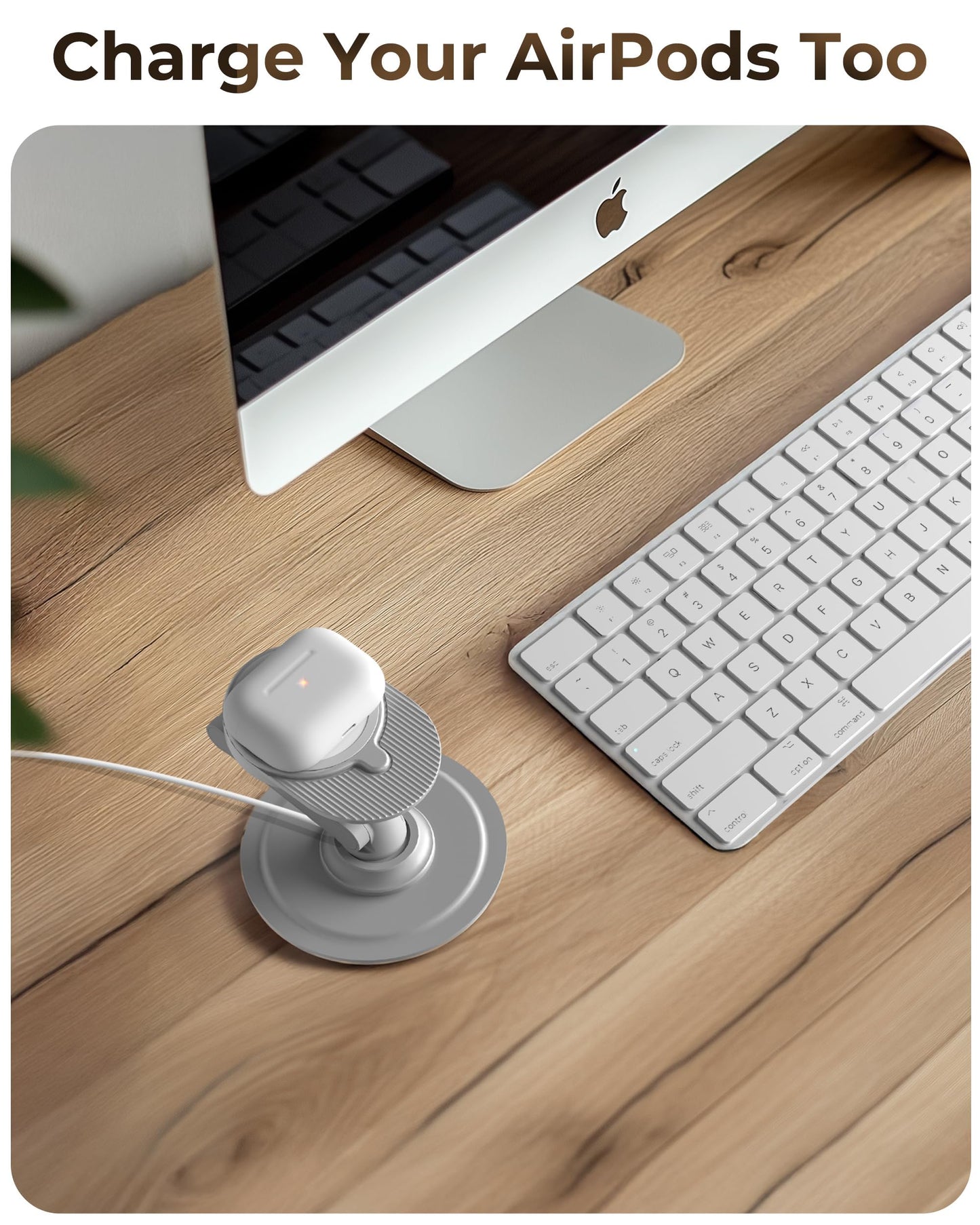 COOPER 360 MagBase, Stand for Apple MagSafe Charger (Not Included) MagSafe Charger Stand for iPhone 17 Pro Max, iPhone 16, 15,14,13,12, AirPods Charging, Standby Mode, 360° Rotation (Space Grey) - Medaid International